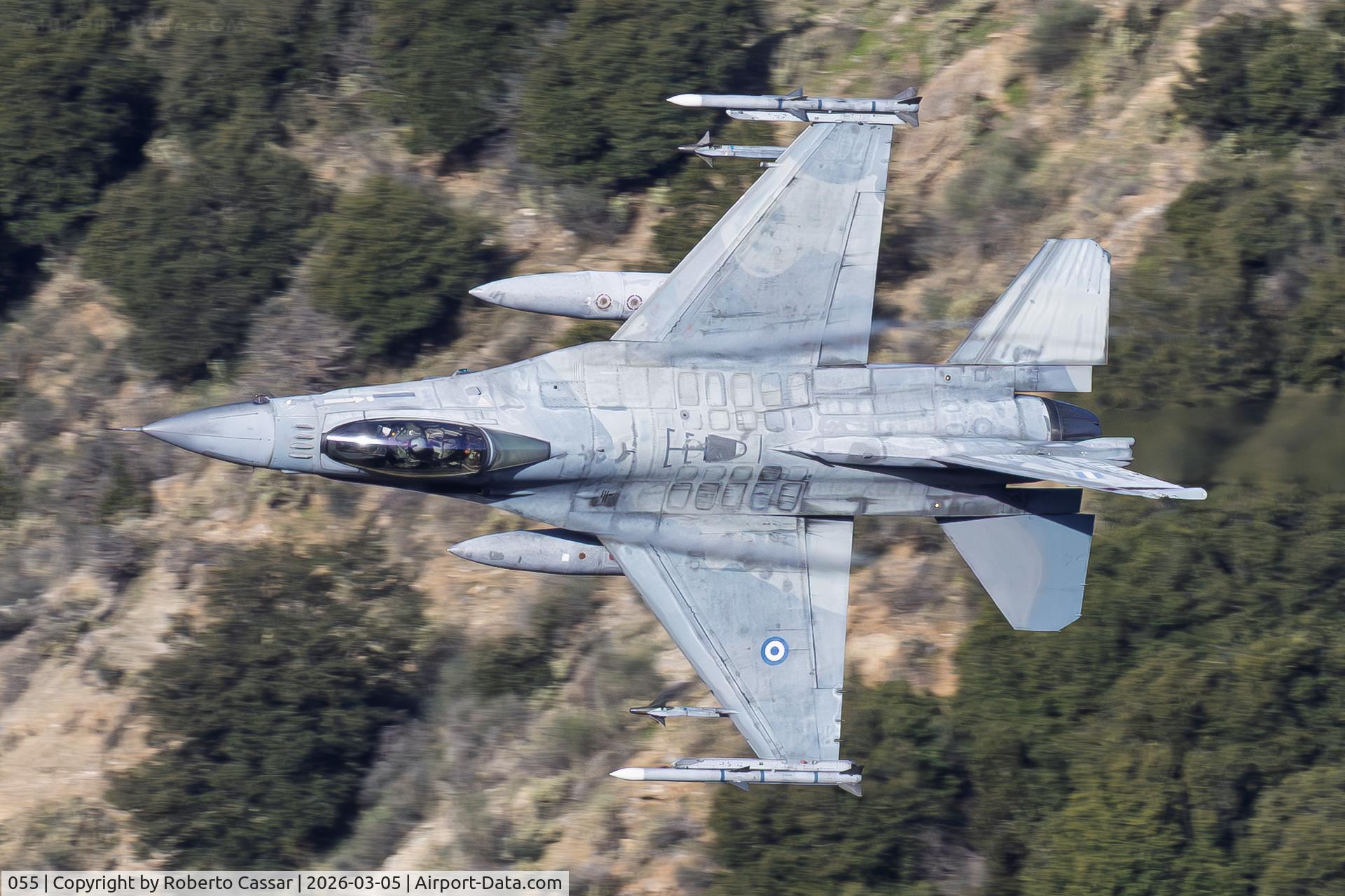 Aircraft 055, Lockheed Martin F-16C Fighting Falcon, c/n TC-11, Iniochos 2026 - Vouraikos Canyon, photo by Roberto Cassar