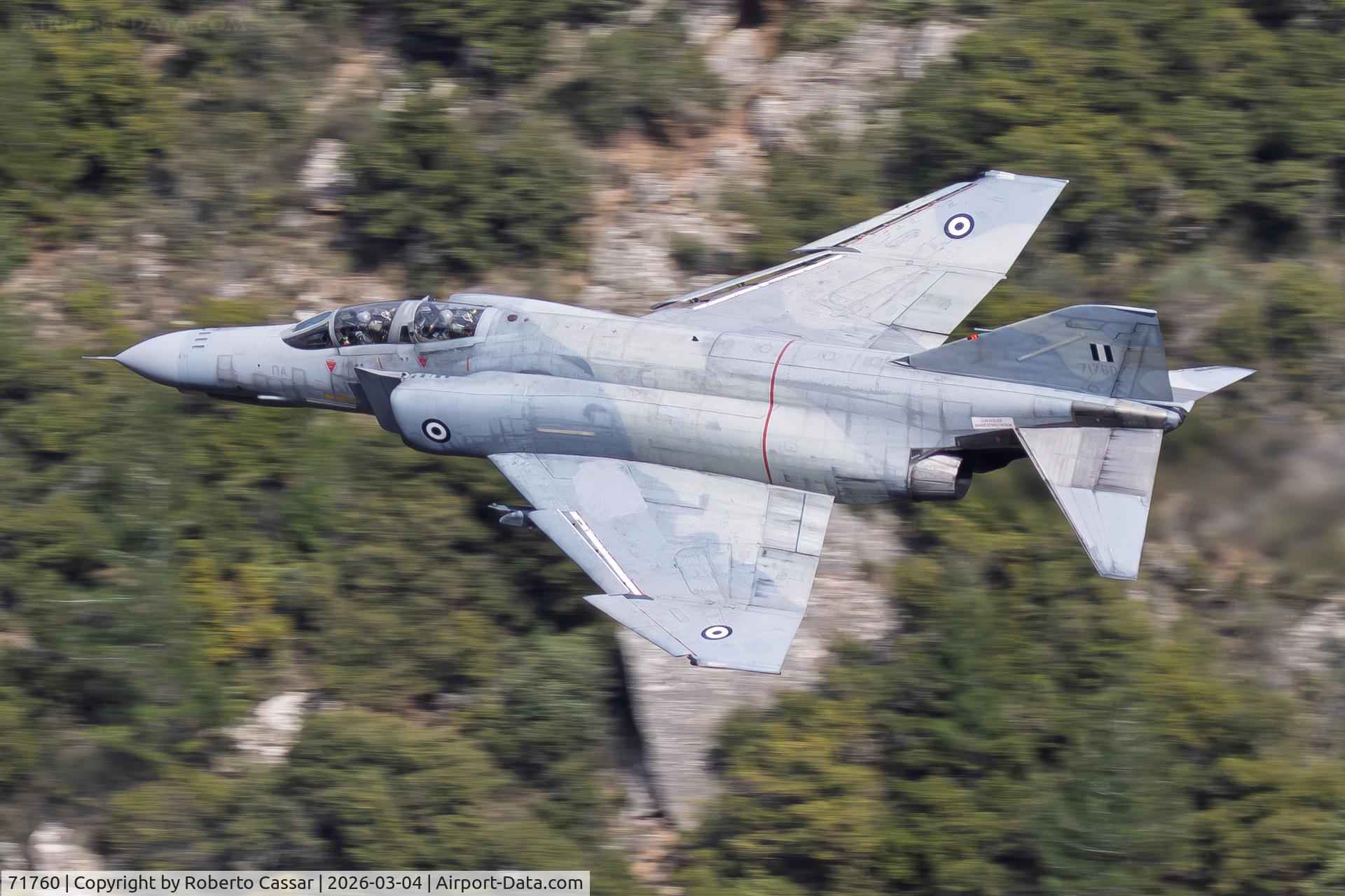 Aircraft 71760, 1977 McDonnell Douglas F-4E AUP Phantom II, c/n 5042, Iniochos 2026 - Vouraikos Canyon, photo by Roberto Cassar