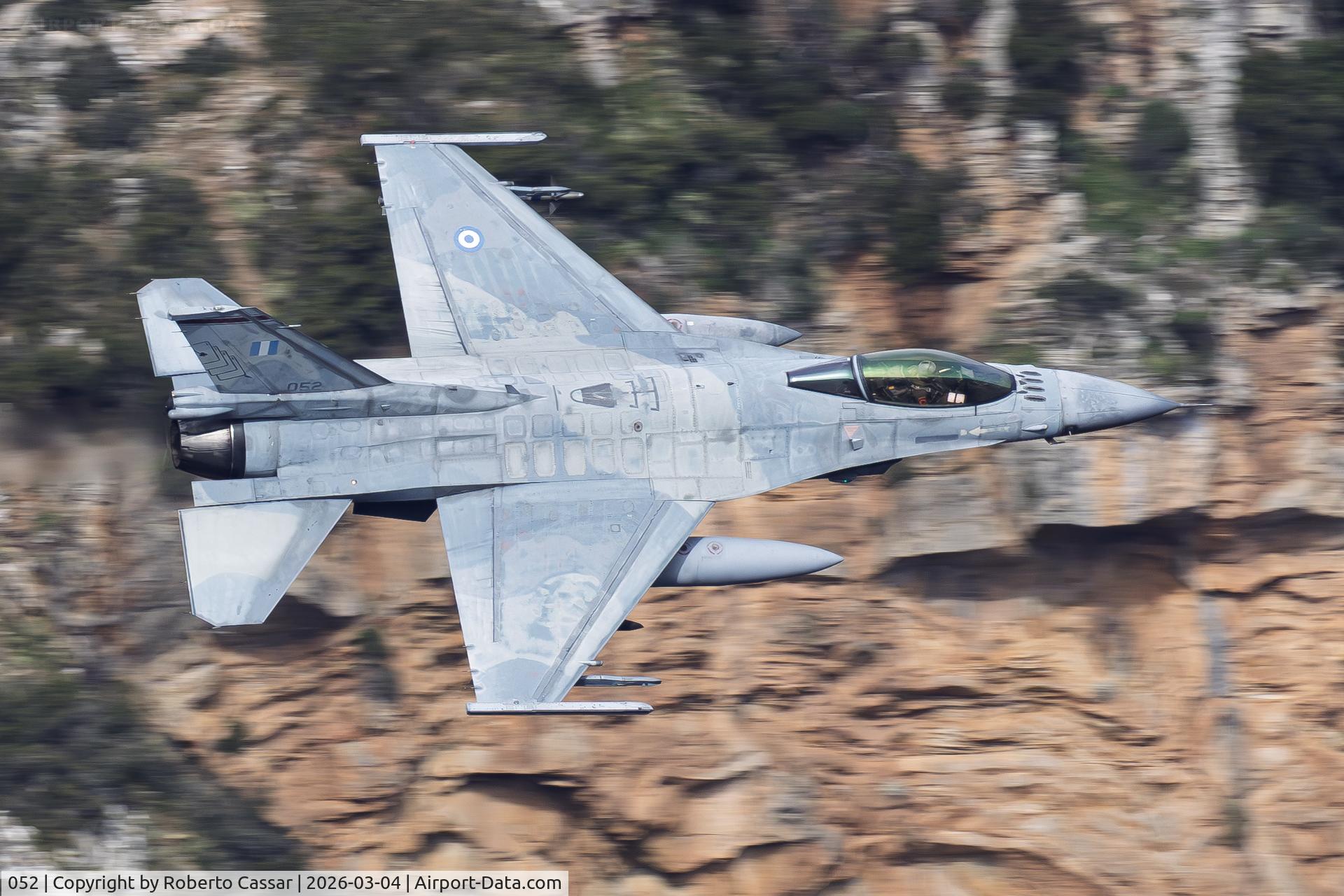 Aircraft 052, Lockheed Martin F-16C Block 50, c/n TC-8, Iniochos 2026 - Vouraikos Canyon, photo by Roberto Cassar