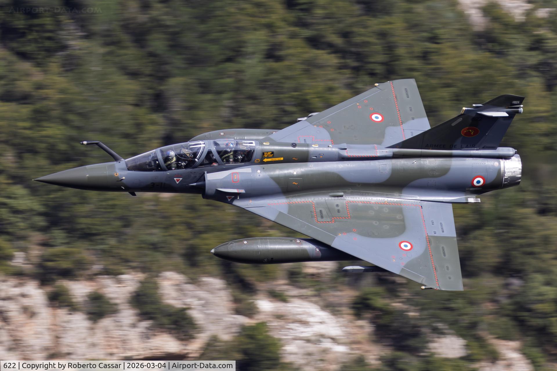 Aircraft 622, Dassault Mirage 2000D, c/n 422, Iniochos 2026 - Vouraikos Canyon, photo by Roberto Cassar