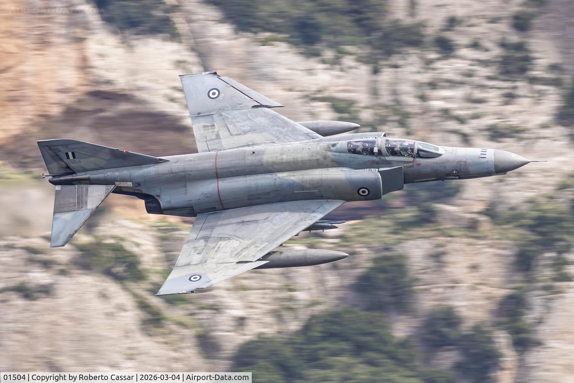 Aircraft 01504, 1974 McDonnell Douglas F-4E AUP Phantom II, c/n 4455, Iniochos 2026 - Vouraikos Canyon, photo by Roberto Cassar