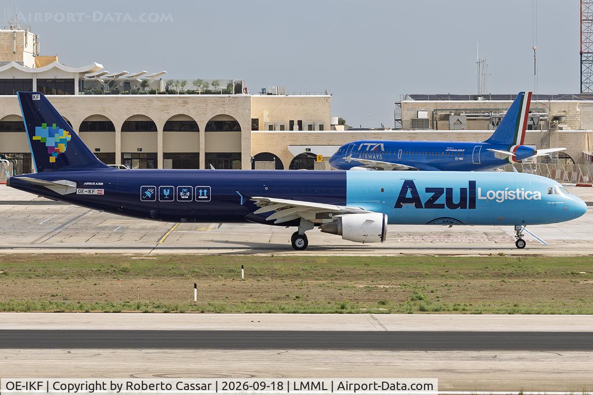 Aircraft OE-IKF, Airbus A321-211(P2F), c/n 03372, Park 9, at LMML, photo by Roberto Cassar