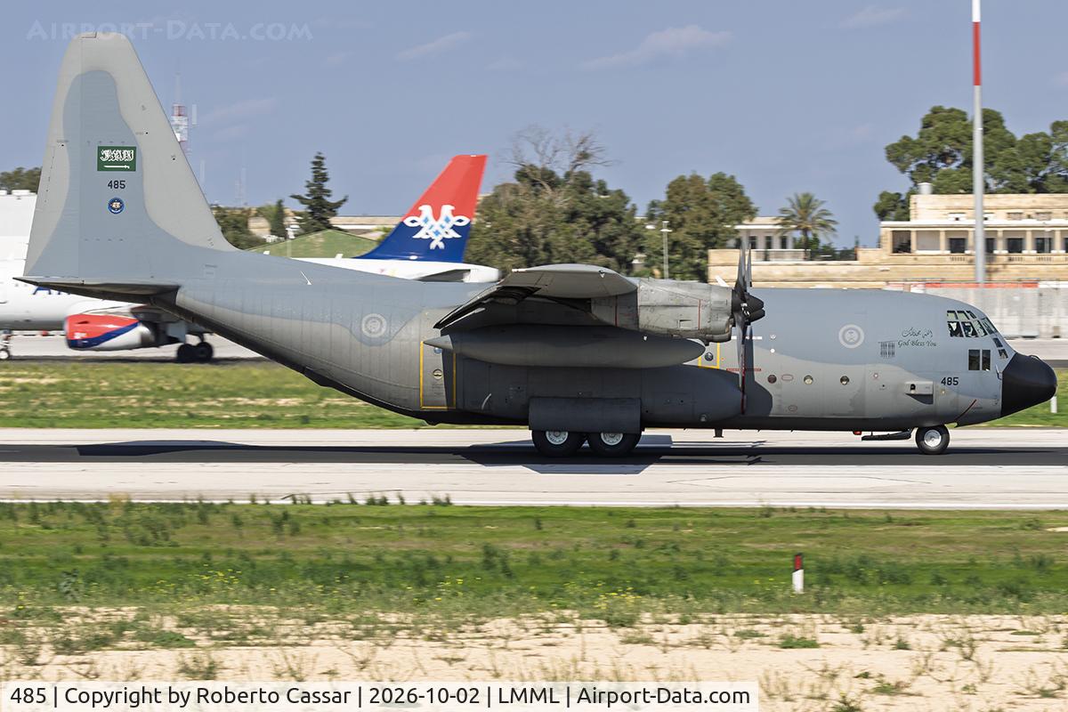 Aircraft 485, Lockheed VC-130H Hercules, c/n 382-4845, Runway 31, at LMML, photo by Roberto Cassar