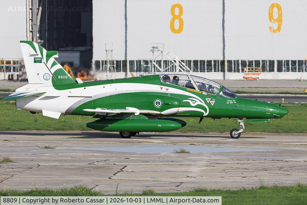 Aircraft 8809, British Aerospace Hawk Mk.165, c/n ST025, Papa, at LMML, photo by Roberto Cassar
