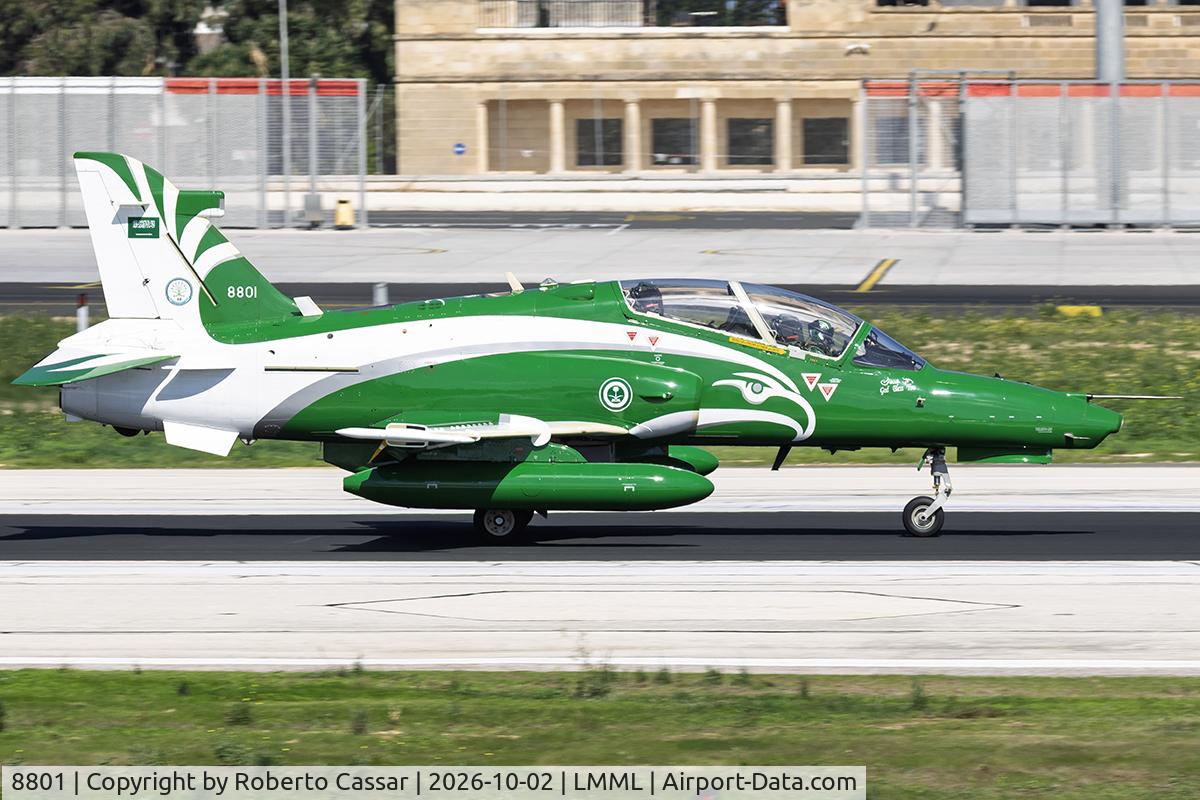 Aircraft 8801, British Aerospace Hawk Mk.165, c/n ST034, Runway 13, at LMML, photo by Roberto Cassar