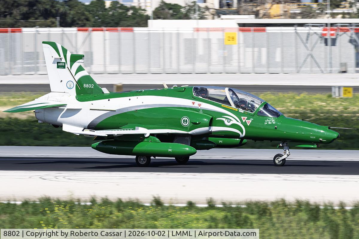 Aircraft 8802, British Aerospace Hawk Mk.165, c/n ST0000, Runway 13, at LMML, photo by Roberto Cassar