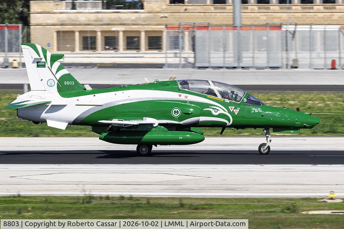 Aircraft 8803, British Aerospace Hawk Mk.165, c/n ST026, Runway 13, at LMML, photo by Roberto Cassar