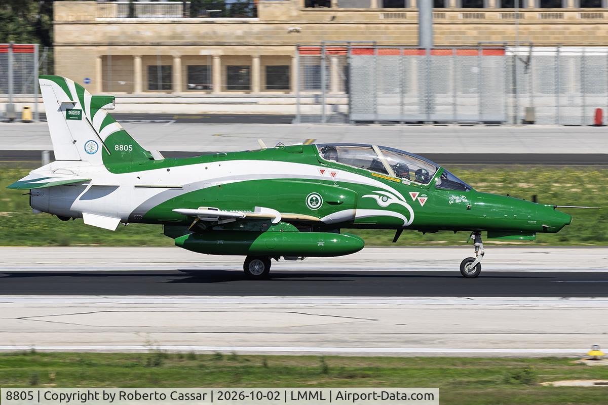 Aircraft 8805, British Aerospace Hawk Mk.165, c/n ST038, Runway 13, at LMML, photo by Roberto Cassar