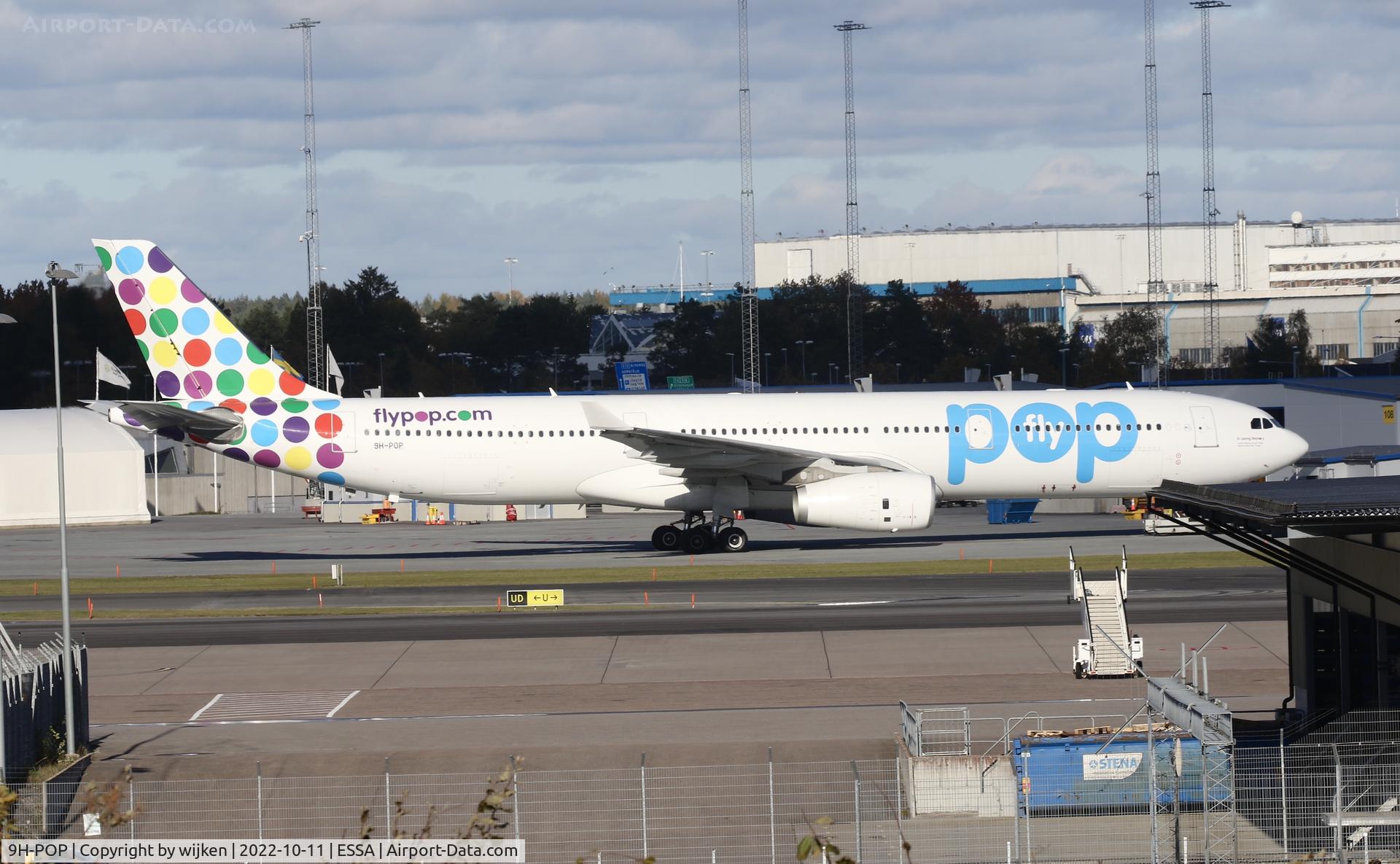 Aircraft 9H-POP, 2013 Airbus A330-343, c/n 1445, Ramp E, at ESSA, photo by wijken