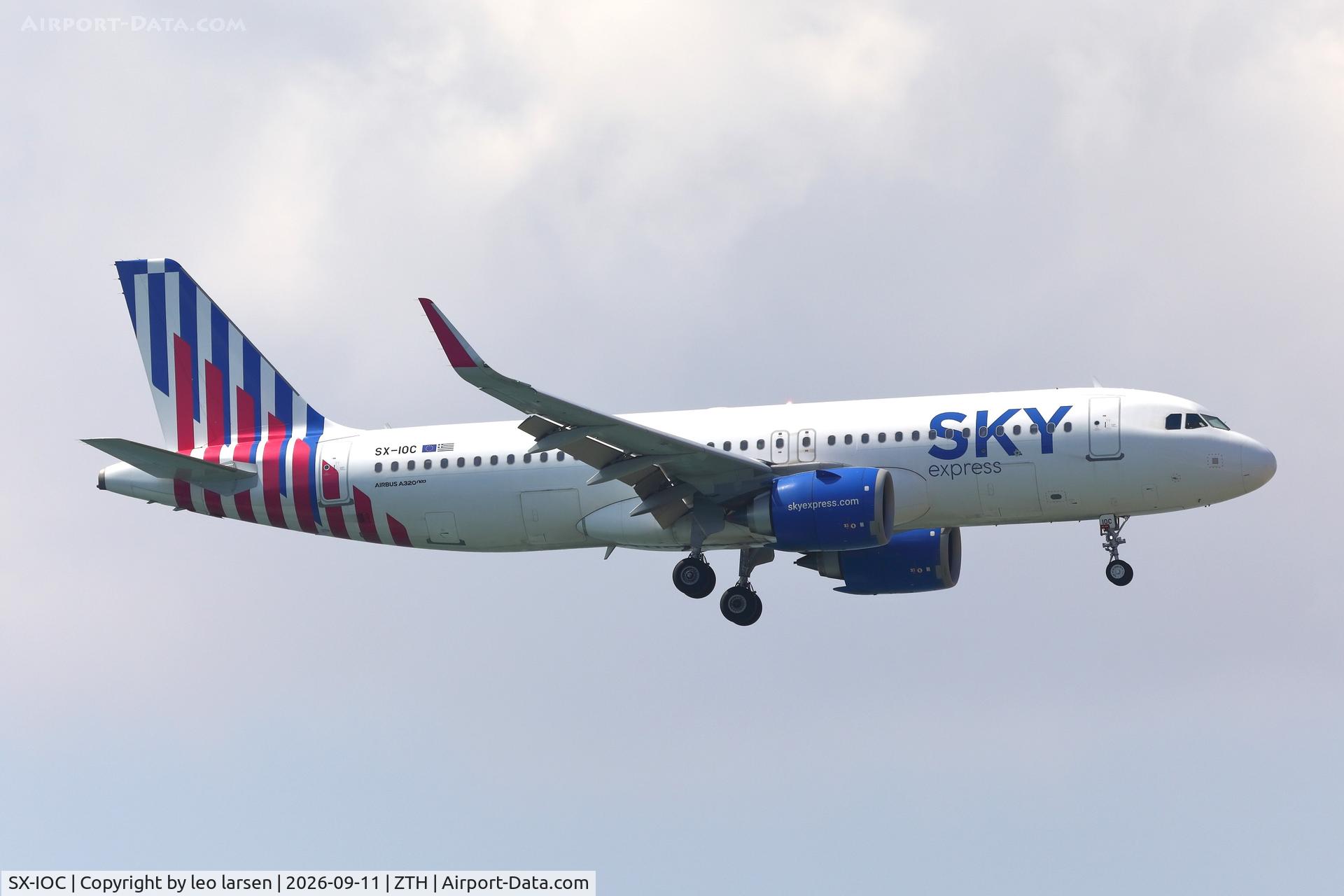 Aircraft SX-IOC, 2025 Airbus A320-251N, c/n 12638, Zakynthos 11.9.2026, at ZTH, photo by leo larsen