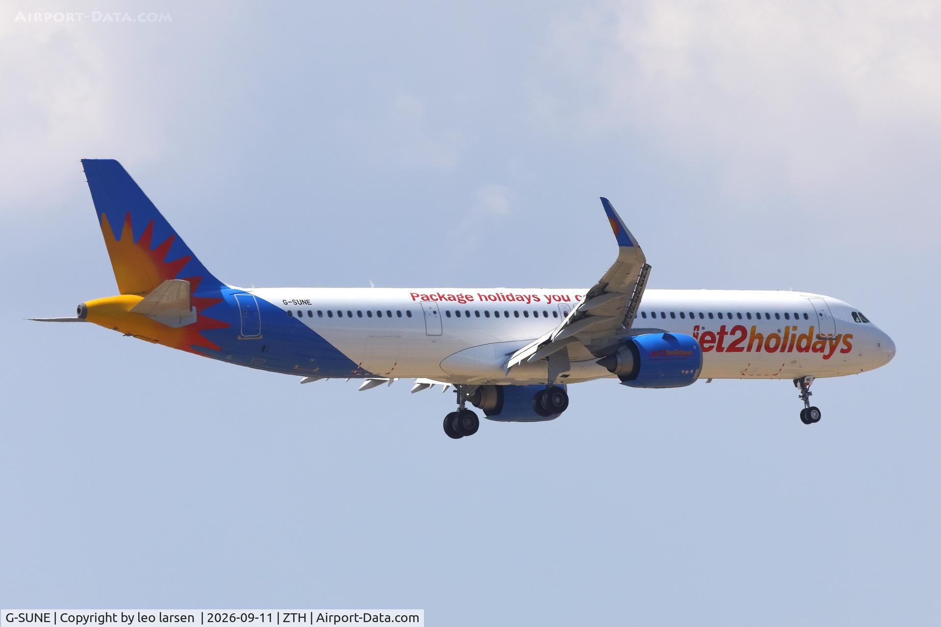 Aircraft G-SUNE, 2023 Airbus A321-251NX, c/n 11638, Zakynthos 11.9.2026, at ZTH, photo by leo larsen