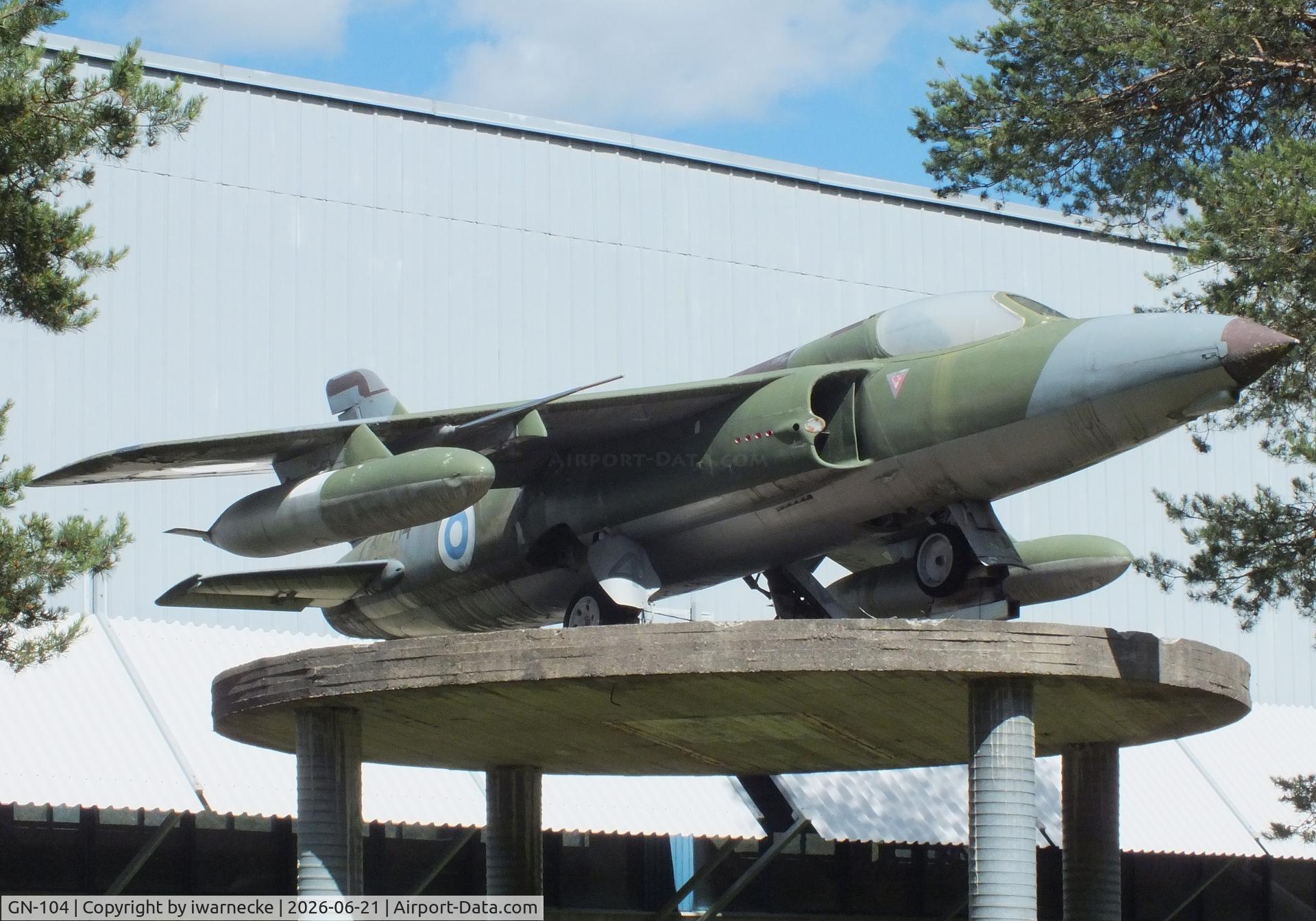 Aircraft GN-104, Folland Gnat F.1 (Fo-141), c/n FL19, Folland Gnat F1 (Fo-141) at the Suomen Ilmavoimamuseo (Finnish Air Force Museum, formerly known as Keski-Suomen Ilmailumuseo / Aviation Museum of Central Finland), Jyväskylä-Tikkakoski, photo by iwarnecke
