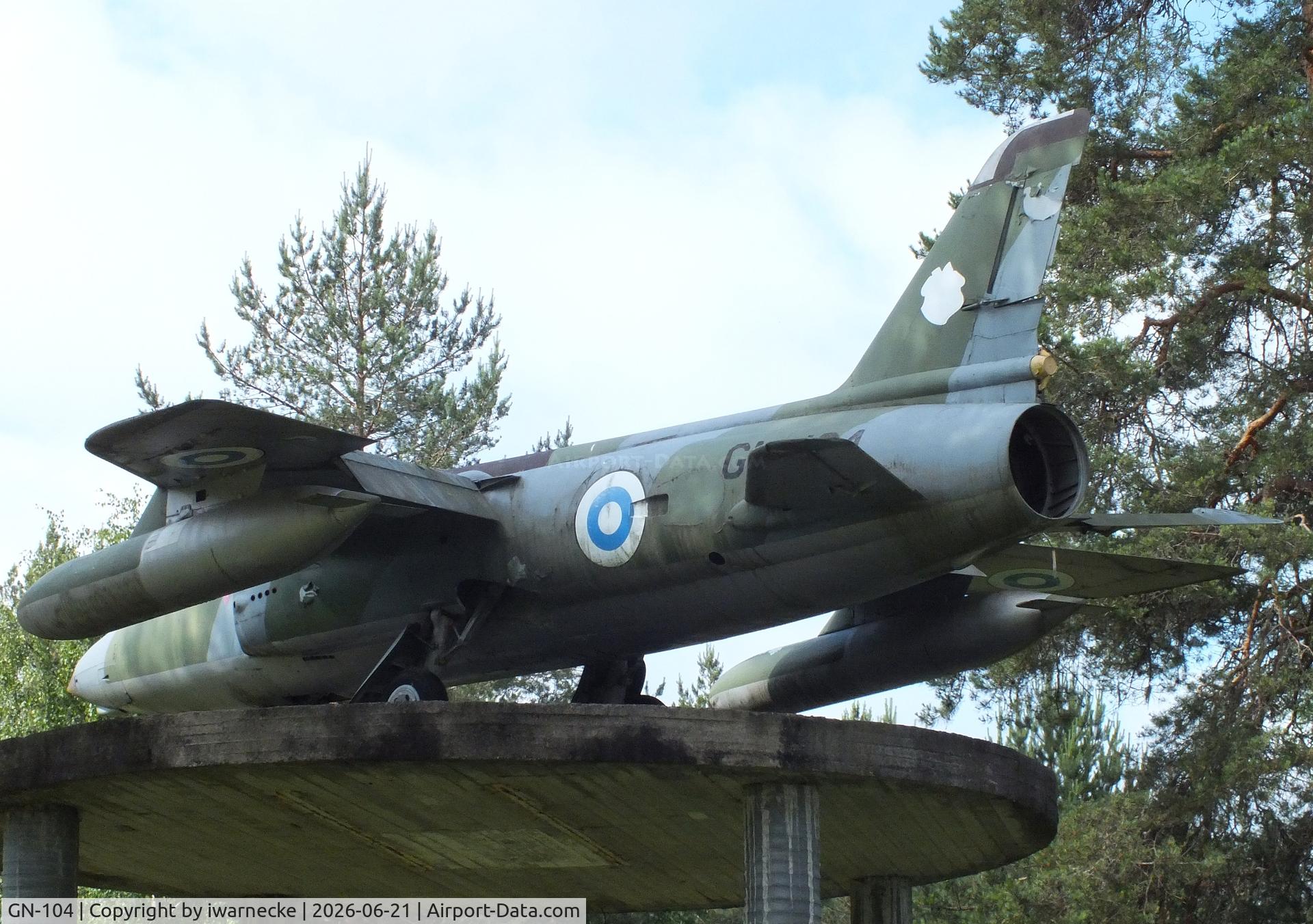 Aircraft GN-104, Folland Gnat F.1 (Fo-141), c/n FL19, Folland Gnat F1 (Fo-141) at the Suomen Ilmavoimamuseo (Finnish Air Force Museum, formerly known as Keski-Suomen Ilmailumuseo / Aviation Museum of Central Finland), Jyväskylä-Tikkakoski, photo by iwarnecke