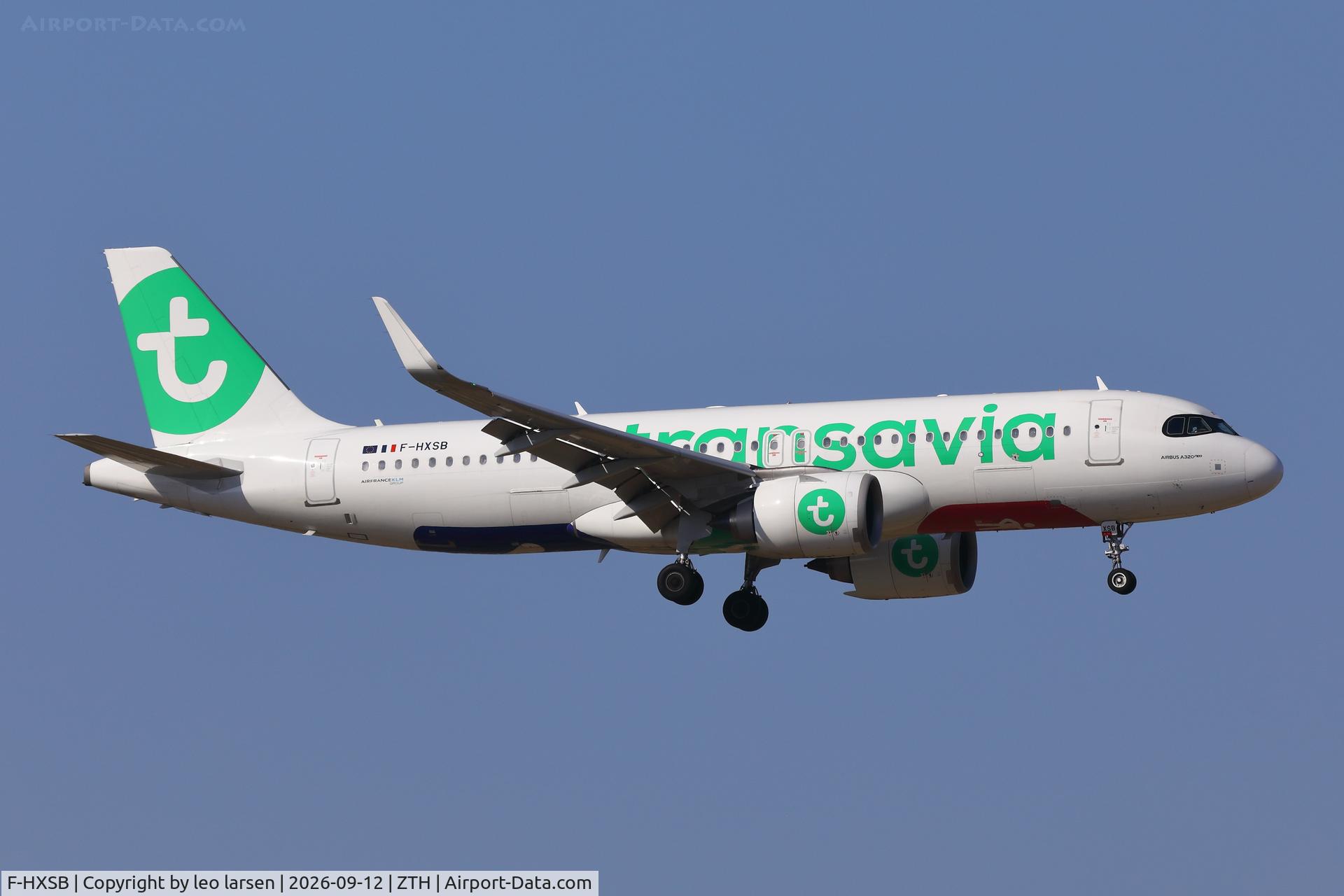 Aircraft F-HXSB, 2024 Airbus A320-252N, c/n 12045, Zakynthos 12.9.2026, at ZTH, photo by leo larsen