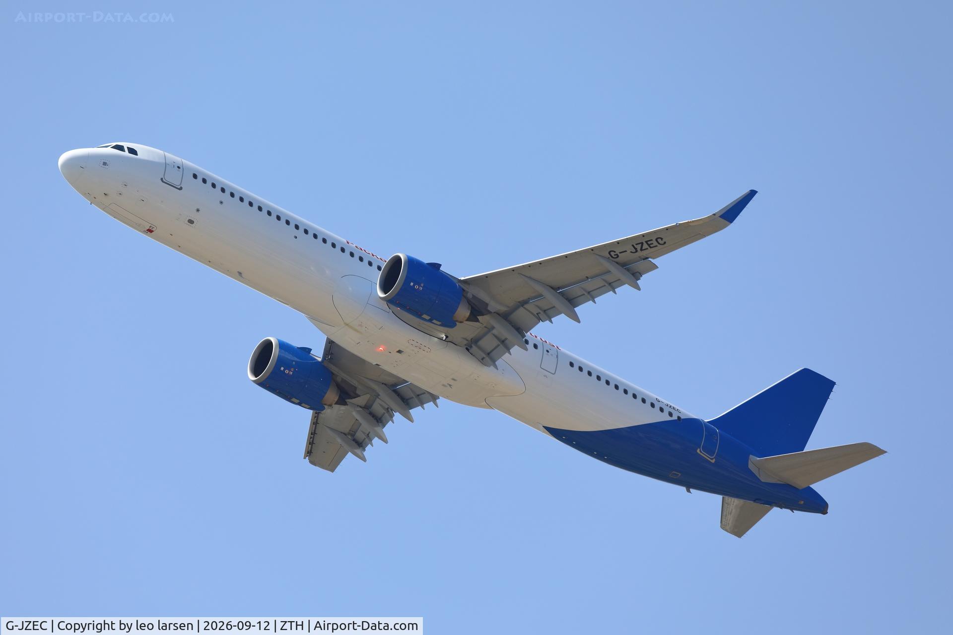 Aircraft G-JZEC, 2026 Airbus A321-251 NX, c/n 13376, Zakynthos 12.9.2026, at ZTH, photo by leo larsen