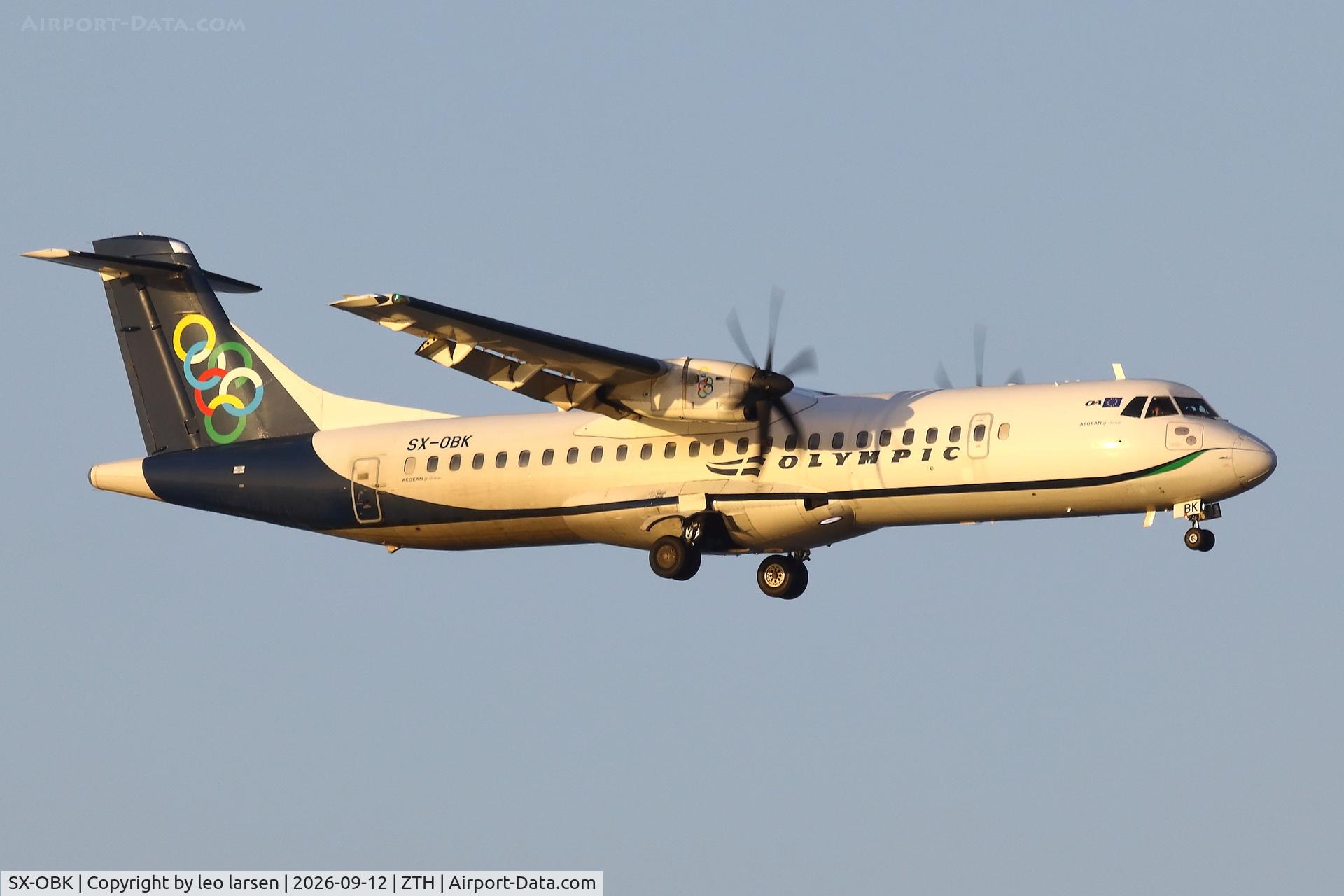 Aircraft SX-OBK, 2012 ATR 72-600, c/n 1020, Zakynthos 12.9.2026, at ZTH, photo by leo larsen
