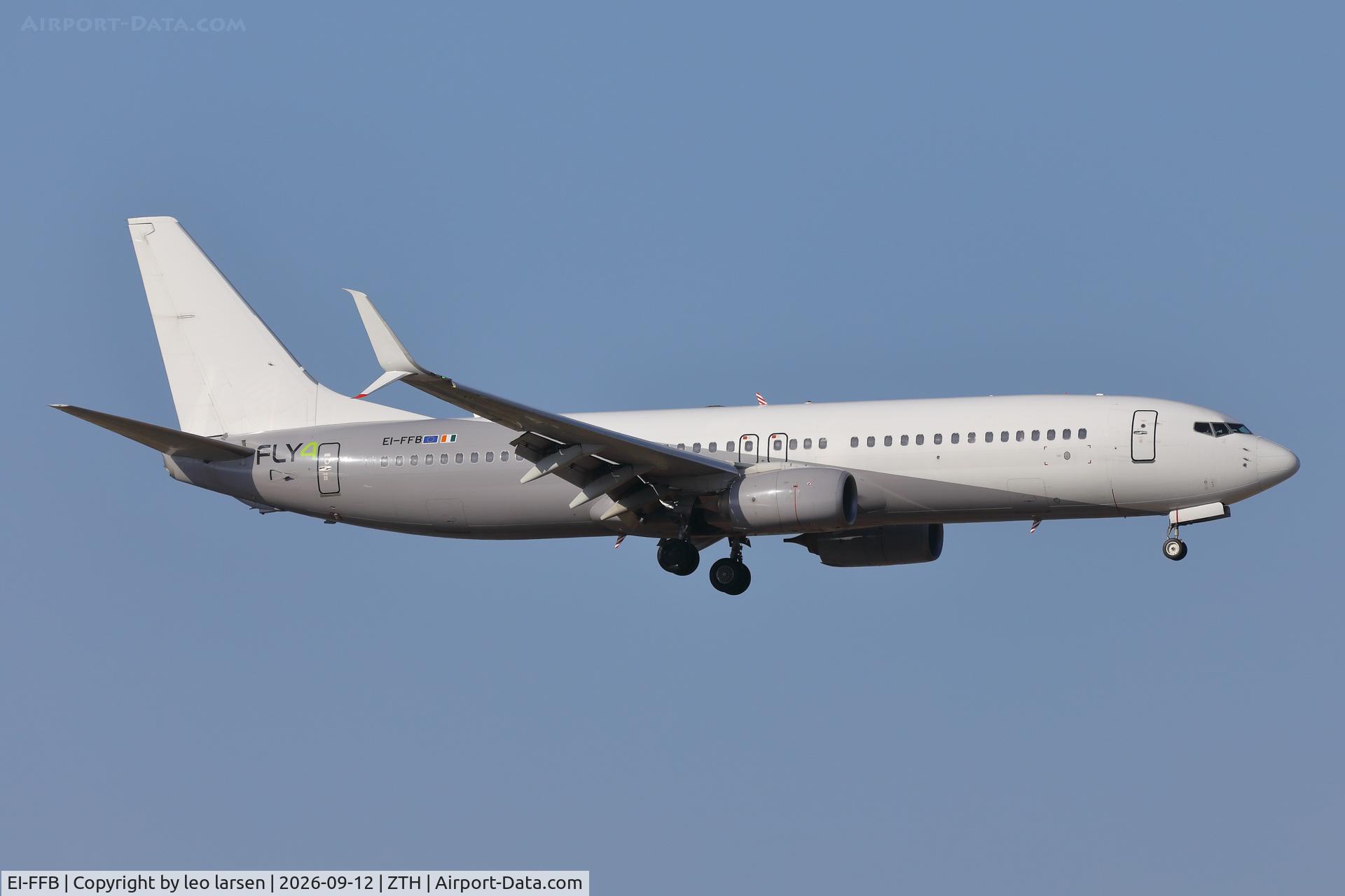 Aircraft EI-FFB, 2012 Boeing B-737-8K5(W), c/n 37243 l/n 4222, Zakynthos 12.9.2026, at ZTH, photo by leo larsen