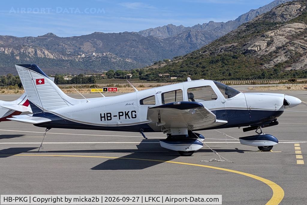 Aircraft HB-PKG, 1986 Piper PA-28-181 Archer II, c/n 2890008, Parked with new livery, at LFKC, photo by micka2b