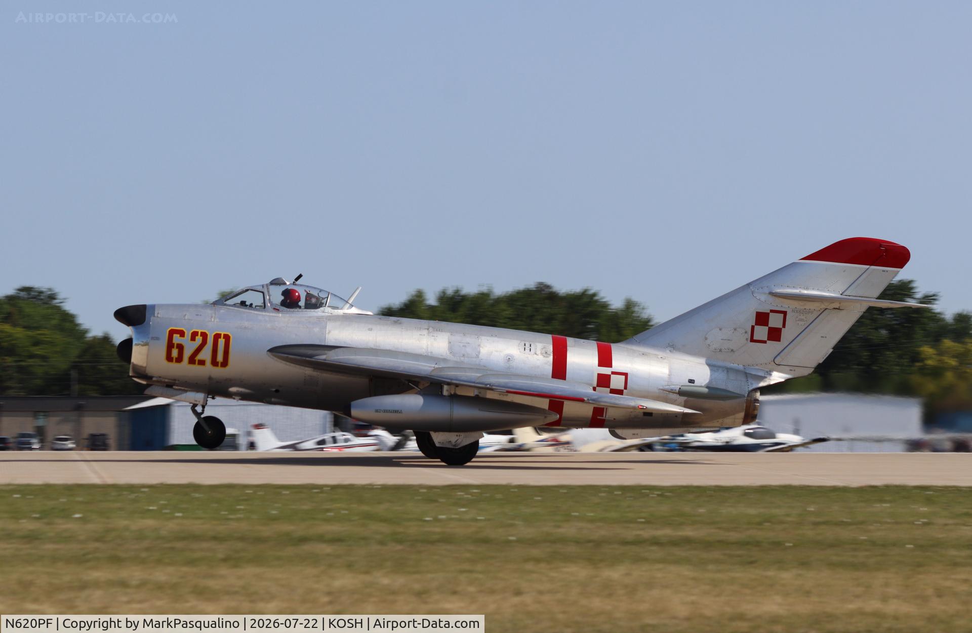 Aircraft N620PF, 1960 PZL-Mielec Lim-5 (MiG-17F), c/n 1D0620, PZL-Mielec Lim-5 MiG-17F), at KOSH, photo by MarkPasqualino