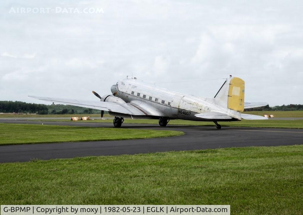 Aircraft G-BPMP, 1942 Douglas DC-3 (C-47A-50-DL), c/n 10073, Douglas DC-3 (C-47A-50-DL) at Blackbushe. Ex Moroccan Air Force showing US registration marks N54607, at EGLK, photo by moxy