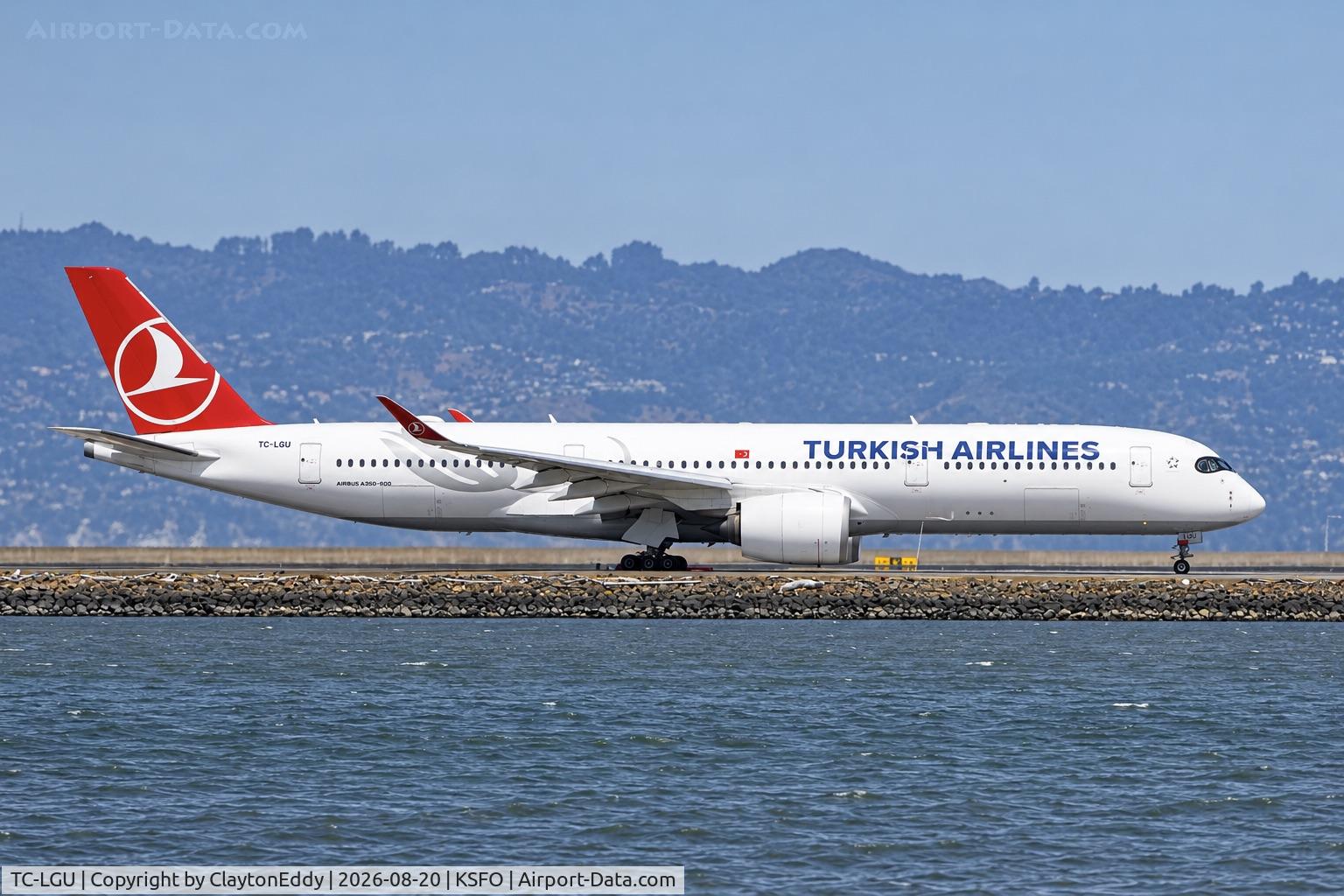 Aircraft TC-LGU, Airbus 350-941, c/n 669, SFO 2026, at KSFO, photo by ClaytonEddy