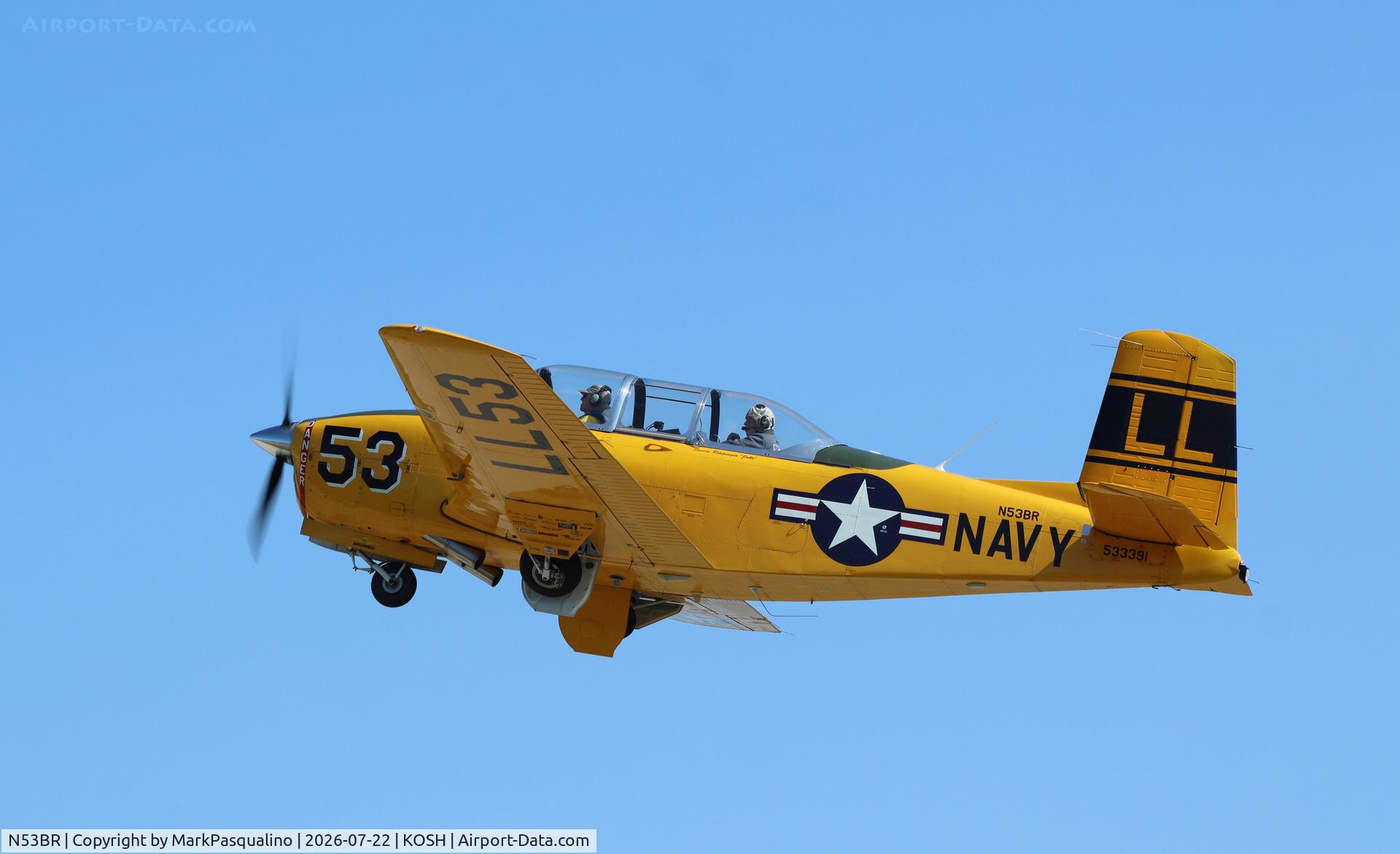Aircraft N53BR, 1953 Beech T-34A Mentor Mentor, c/n G-152, Beech T-34A, at KOSH, photo by MarkPasqualino