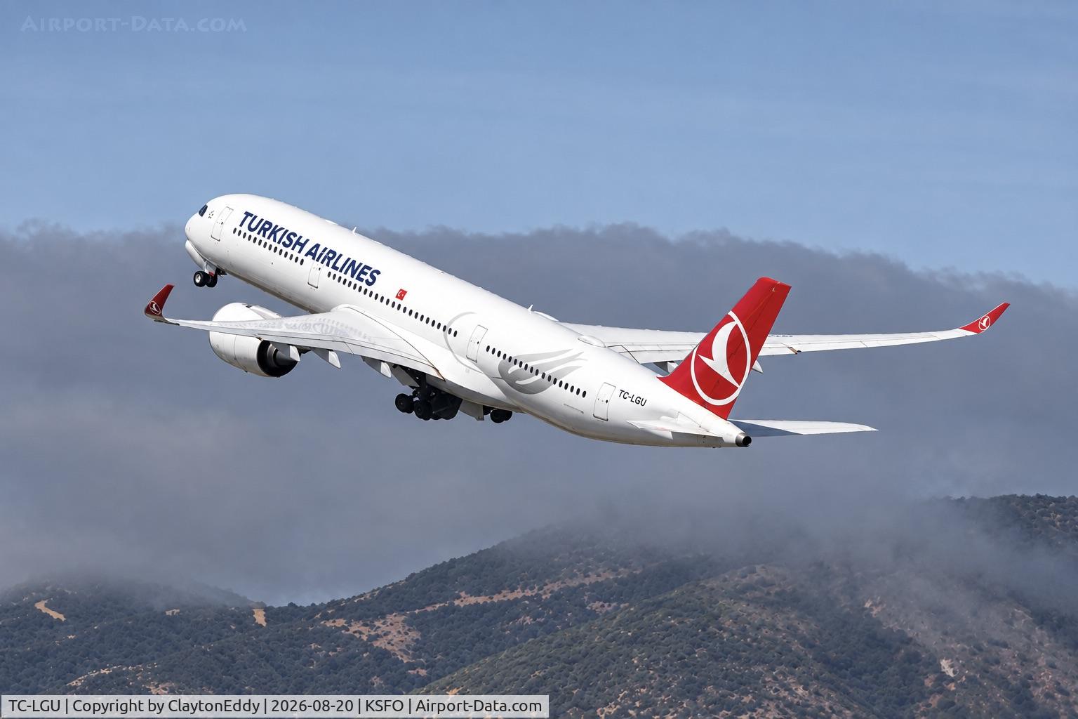 Aircraft TC-LGU, Airbus 350-941, c/n 669, SFO 2026, at KSFO, photo by ClaytonEddy