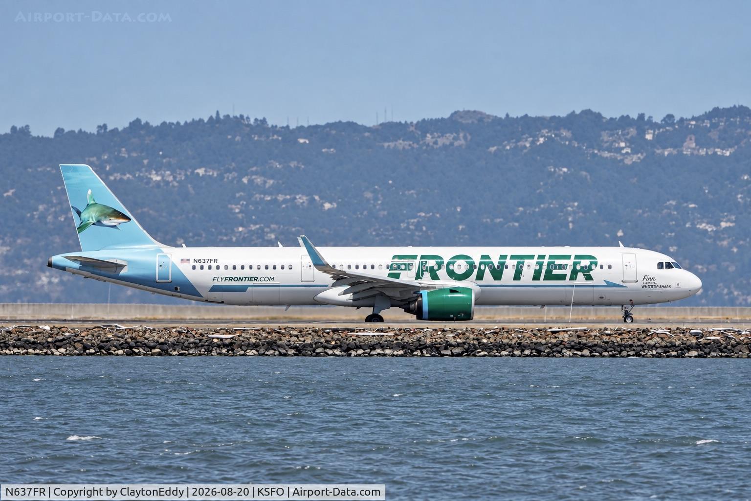 Aircraft N637FR, 2024 Airbus A321-271NX, c/n 11860, SFO 2026, at KSFO, photo by ClaytonEddy