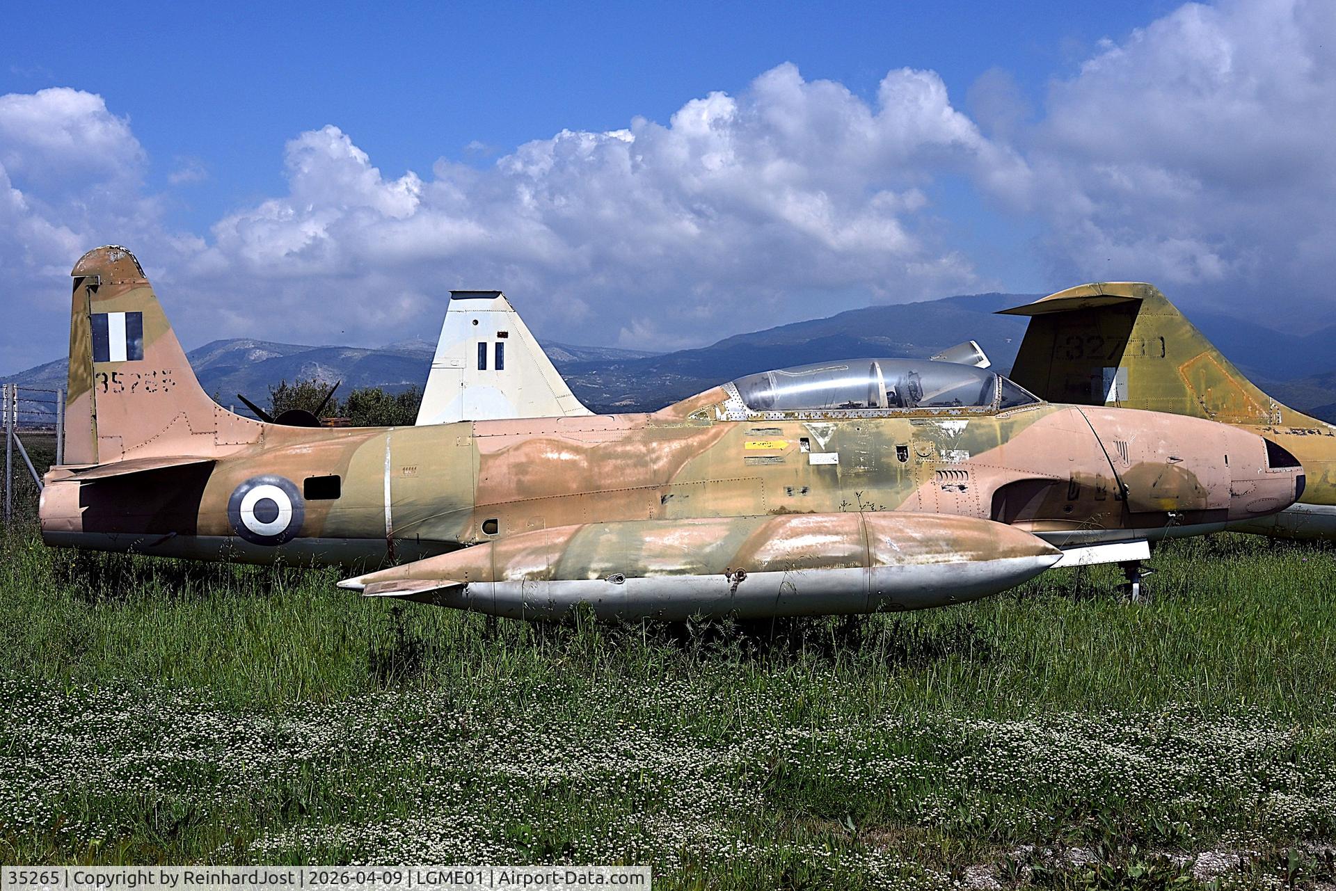 Aircraft 35265, 1953 Lockheed T-33A-1-LO, c/n 580-8604, Ex-Greek Air Force T-33 as part of a small aircraft collection at the Mesolongi Airport, Greek, at LGME01, photo by ReinhardJost