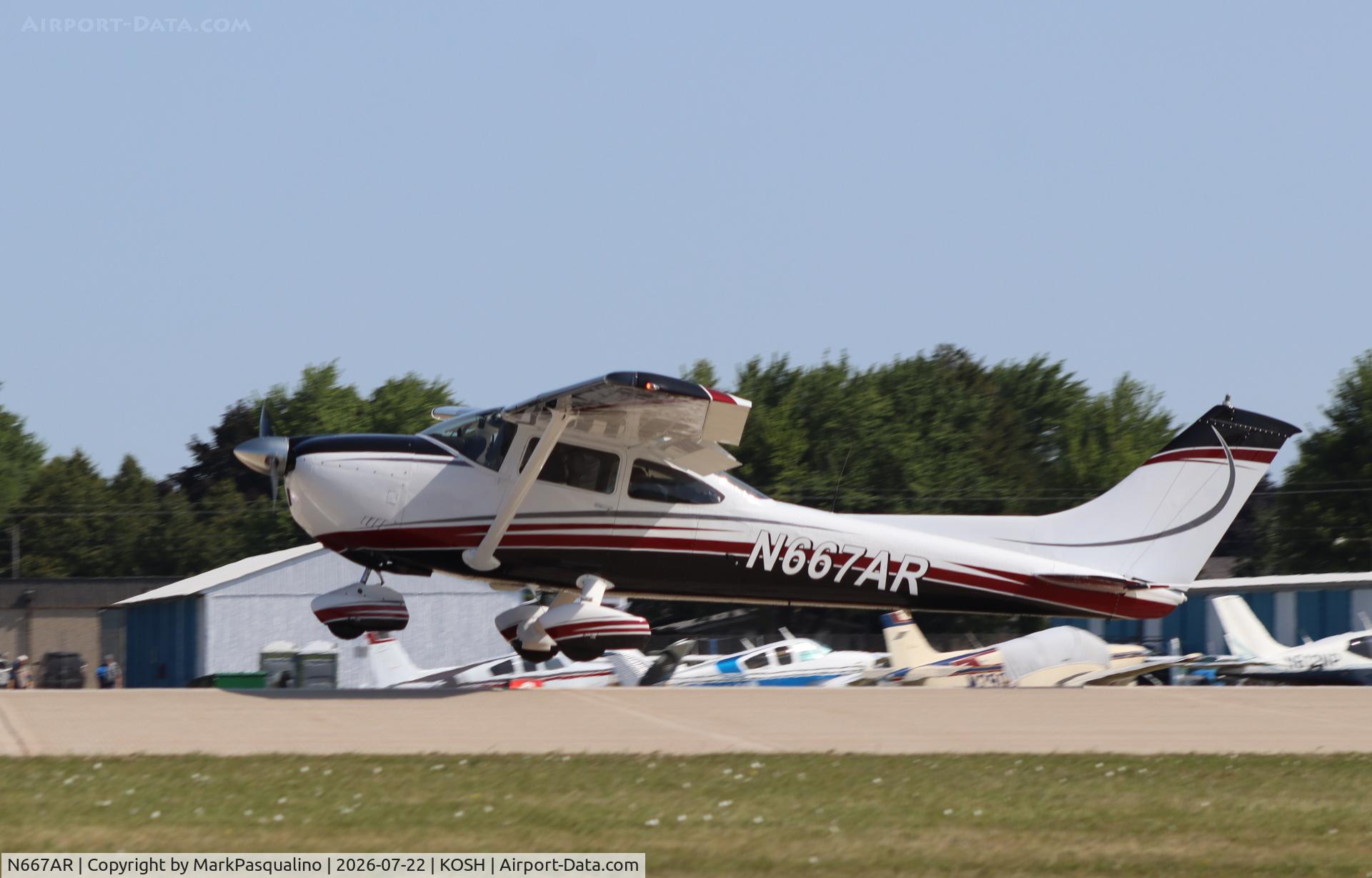 Aircraft N667AR, 1977 Cessna 182Q Skylane, c/n 18265379, Cessna 182Q, at KOSH, photo by MarkPasqualino