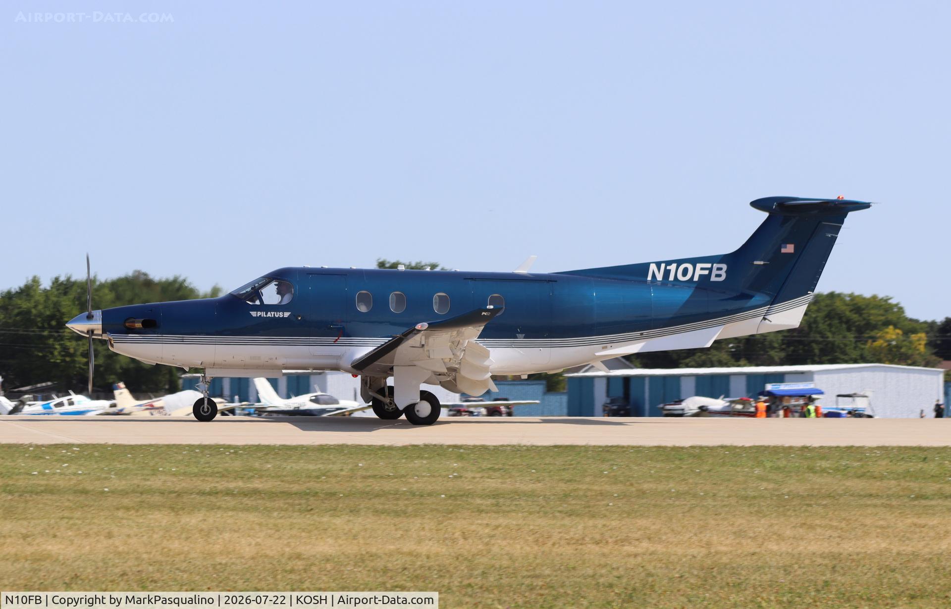 Aircraft N10FB, 2006 Pilatus PC-12/47, c/n 748, Pilatus PC-12/47, at KOSH, photo by MarkPasqualino