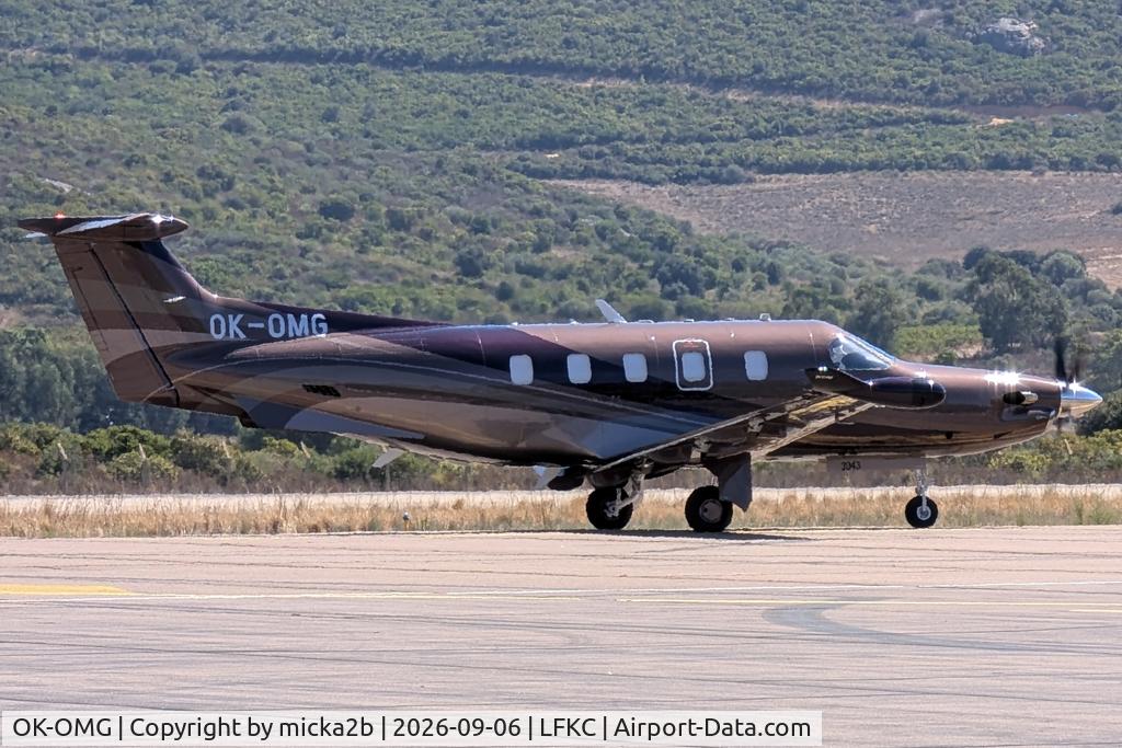 Aircraft OK-OMG, 2025 Pilatus PC-12 PRO, c/n 3043, Taxiing, at LFKC, photo by micka2b