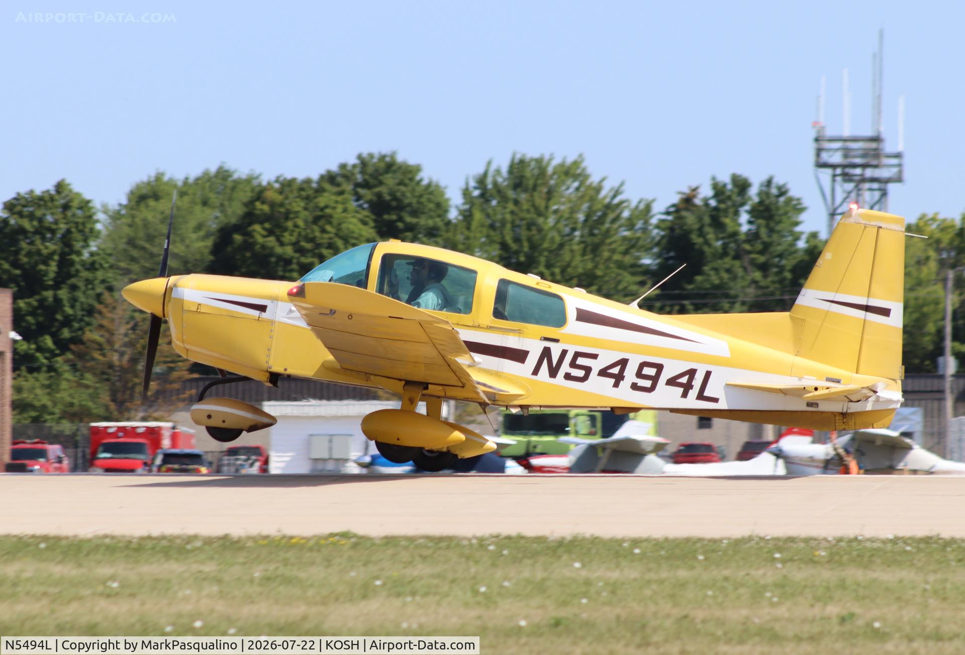 Aircraft N5494L, 1973 Grumman American AA-5 Traveler, c/n AA5-0394, Grumman American AA-5, at KOSH, photo by MarkPasqualino