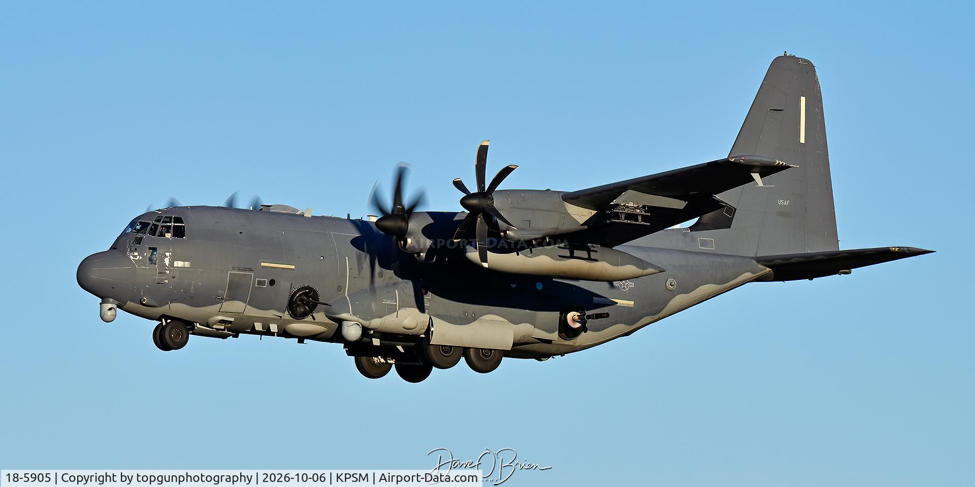 Aircraft 18-5905, 2019 Lockheed Martin AC-130J Ghostrider, c/n 382-5905, 17th SOS Cannon AFB, NM, at KPSM, photo by topgunphotography