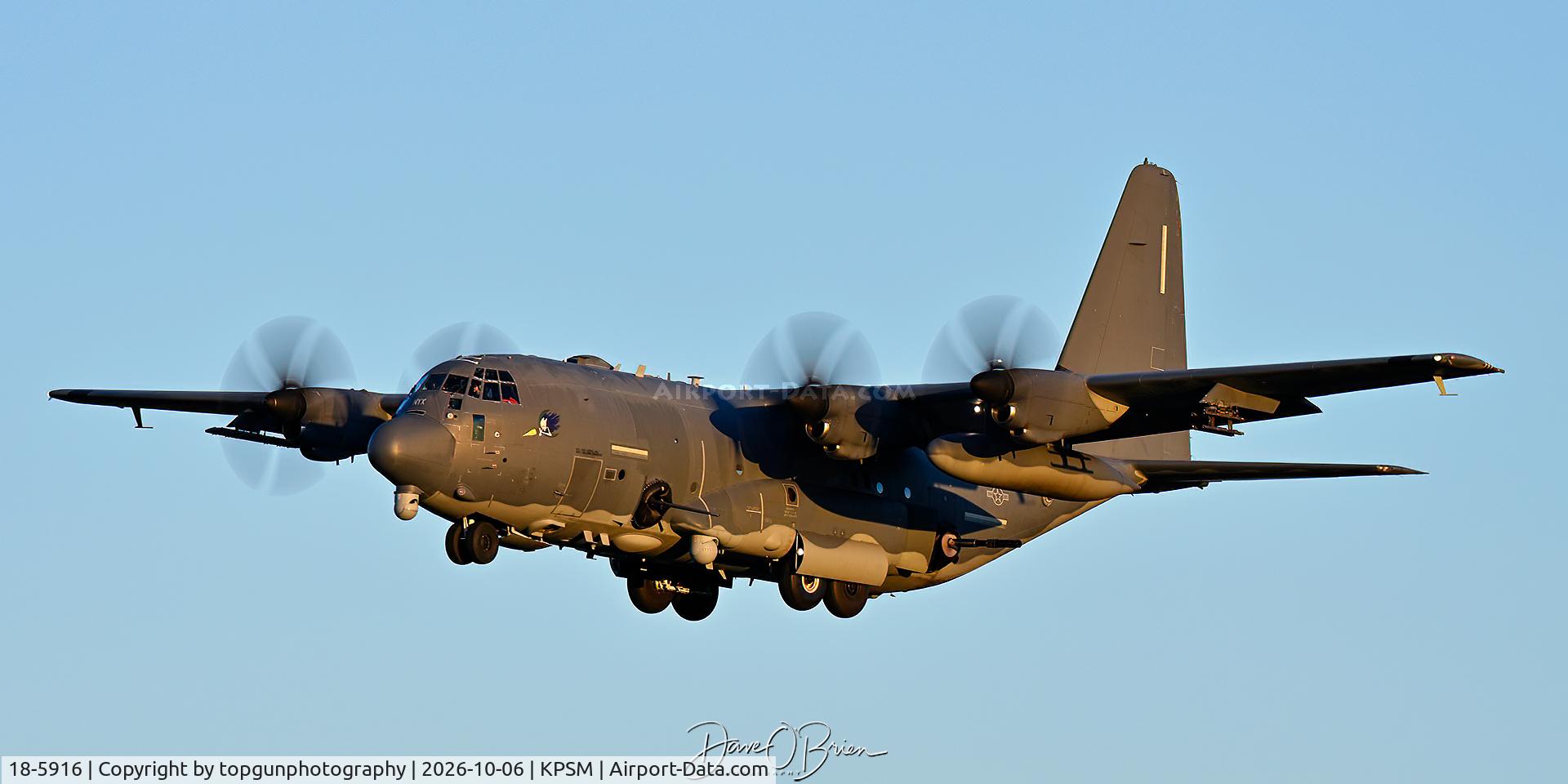 Aircraft 18-5916, 2019 Lockheed Martin AC-130J Ghostrider, c/n 382-5916, HEAL56, at KPSM, photo by topgunphotography