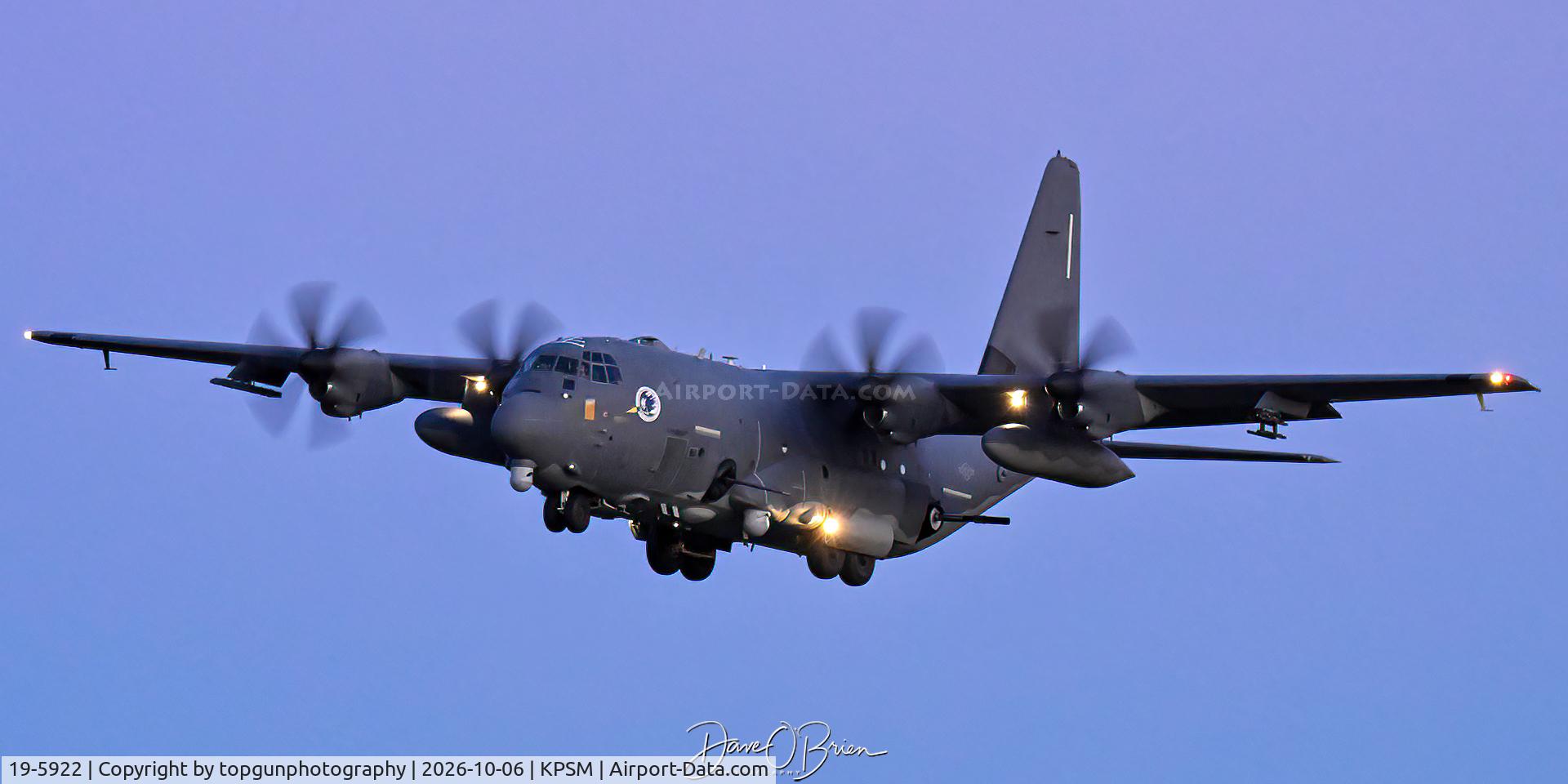 Aircraft 19-5922, 2020 Lockheed AC-130J Ghostrider, c/n 382-5922, HEAL58, at KPSM, photo by topgunphotography
