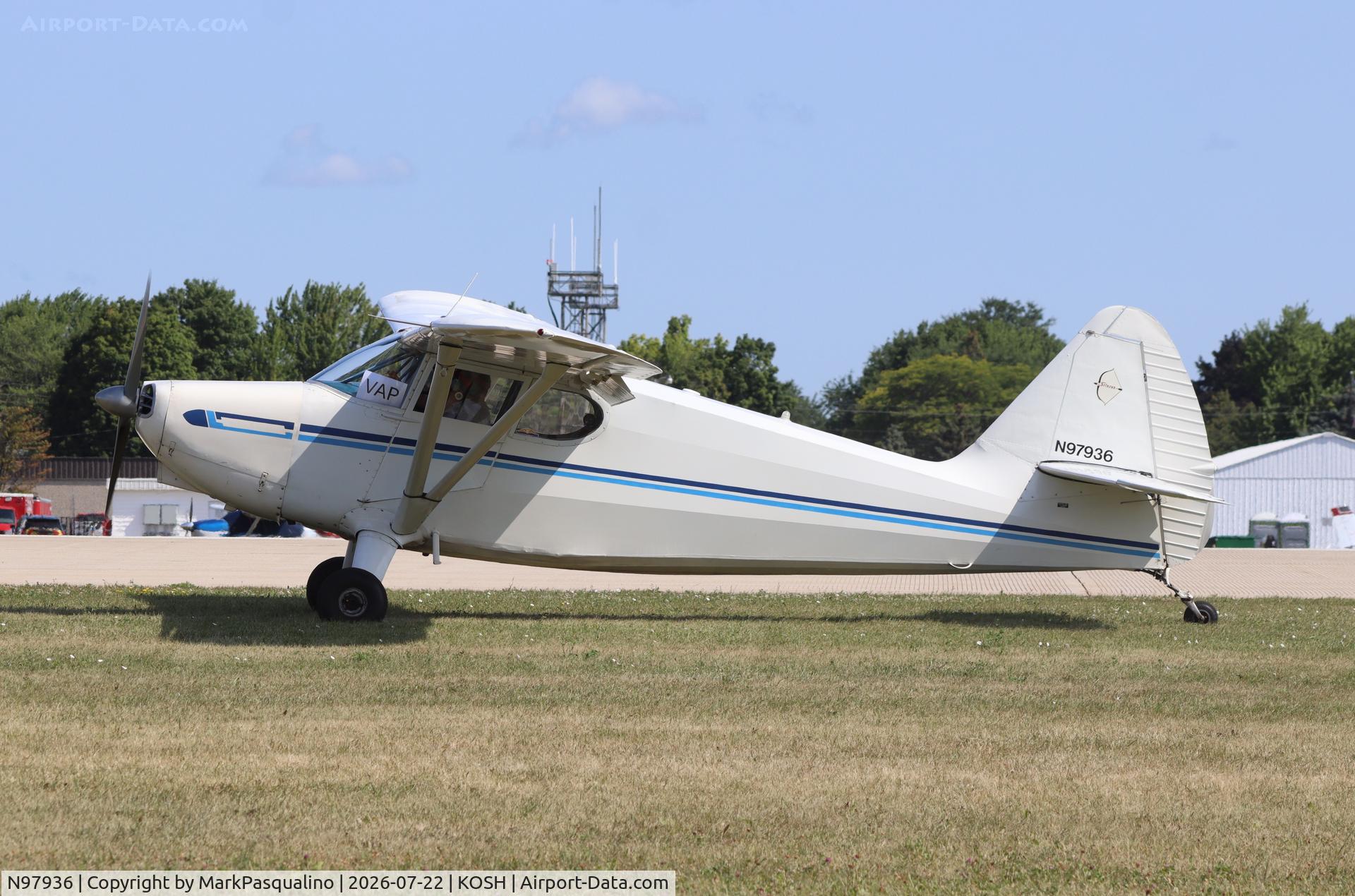 Aircraft N97936, 1946 Stinson 108 Voyager, c/n 108-936, Stinson 108, at KOSH, photo by MarkPasqualino