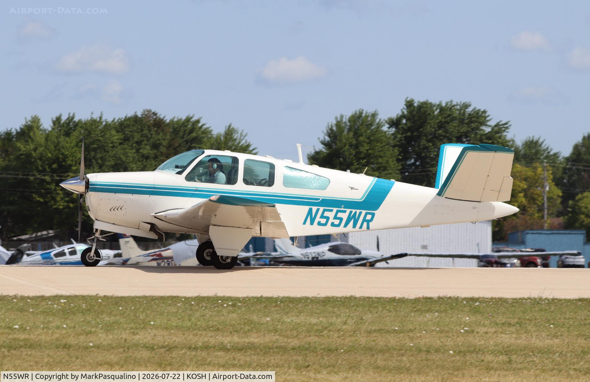 Aircraft N55WR, 1965 Beech S35 Bonanza, c/n D-7799, Beech S35, at KOSH, photo by MarkPasqualino