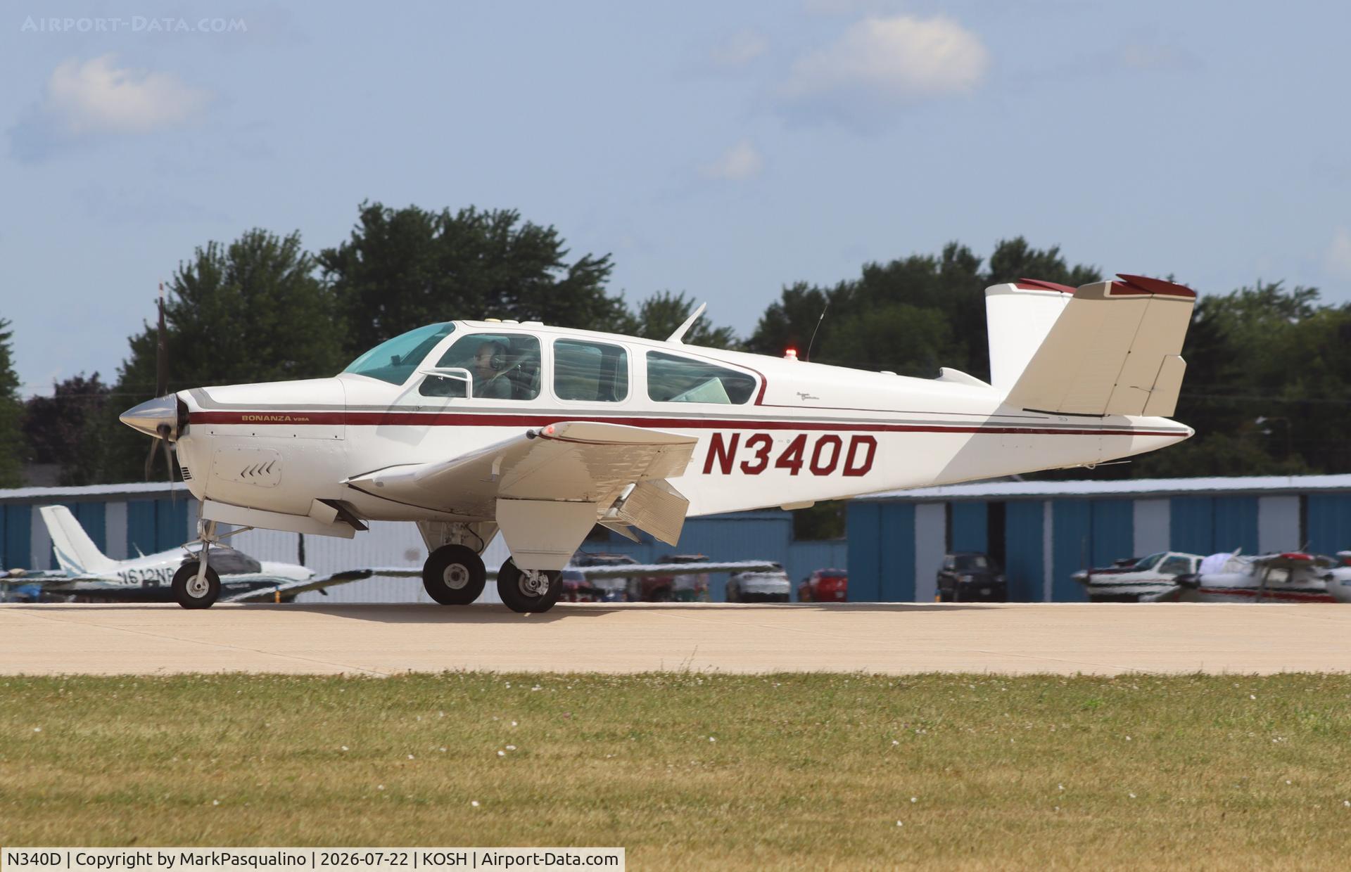 Aircraft N340D, 1967 Beech V35 Bonanza, c/n D-8642, Beech V35, at KOSH, photo by MarkPasqualino