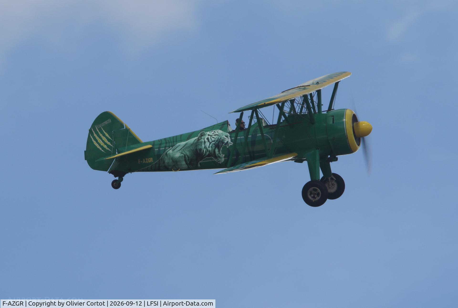 Aircraft F-AZGR, Boeing N2S-3 Kaydet (B75N1), c/n 75-2650, 2026 airshow, at LFSI, photo by Olivier Cortot