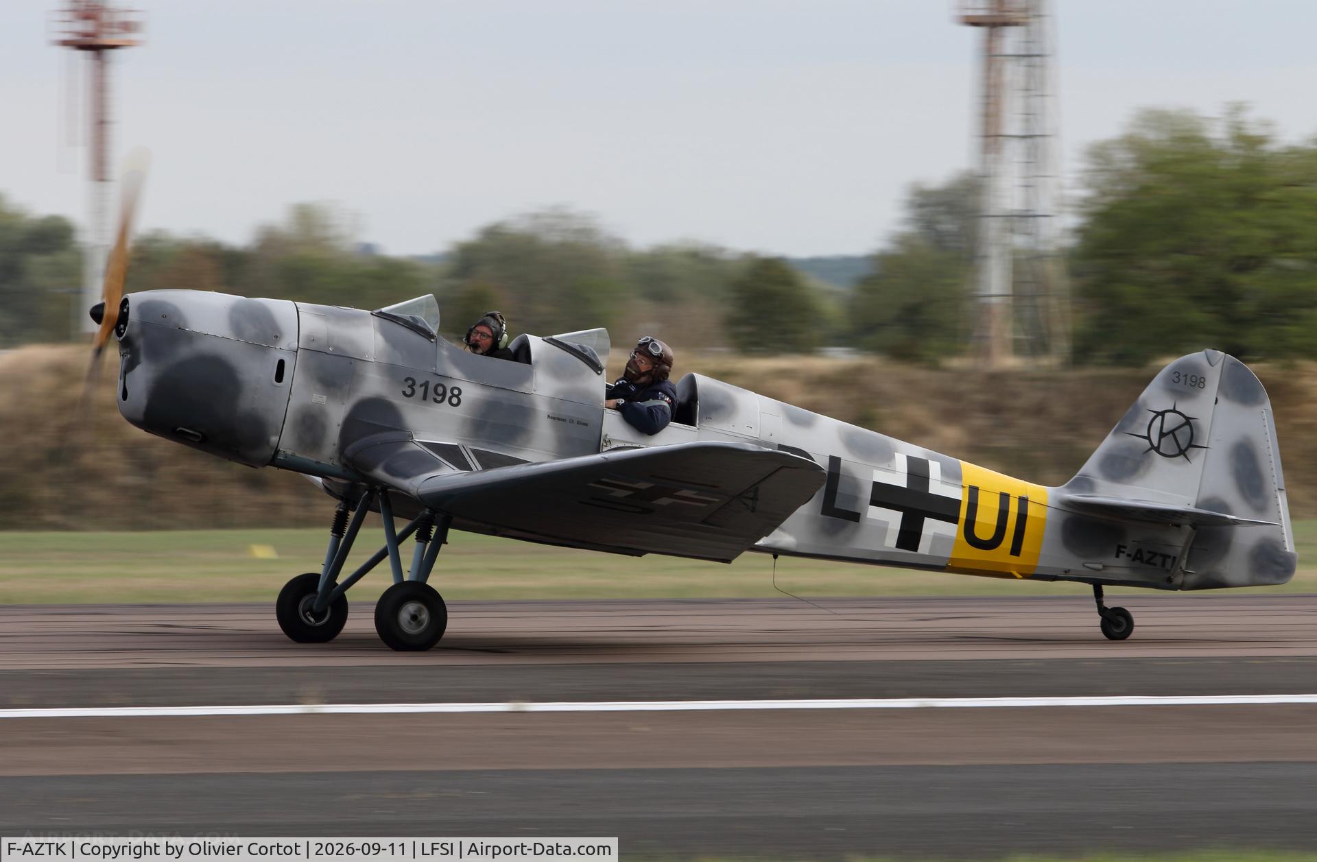 Aircraft F-AZTK, 1940 Klemm Kl-35D, c/n 1854, 2026 airshow, at LFSI, photo by Olivier Cortot
