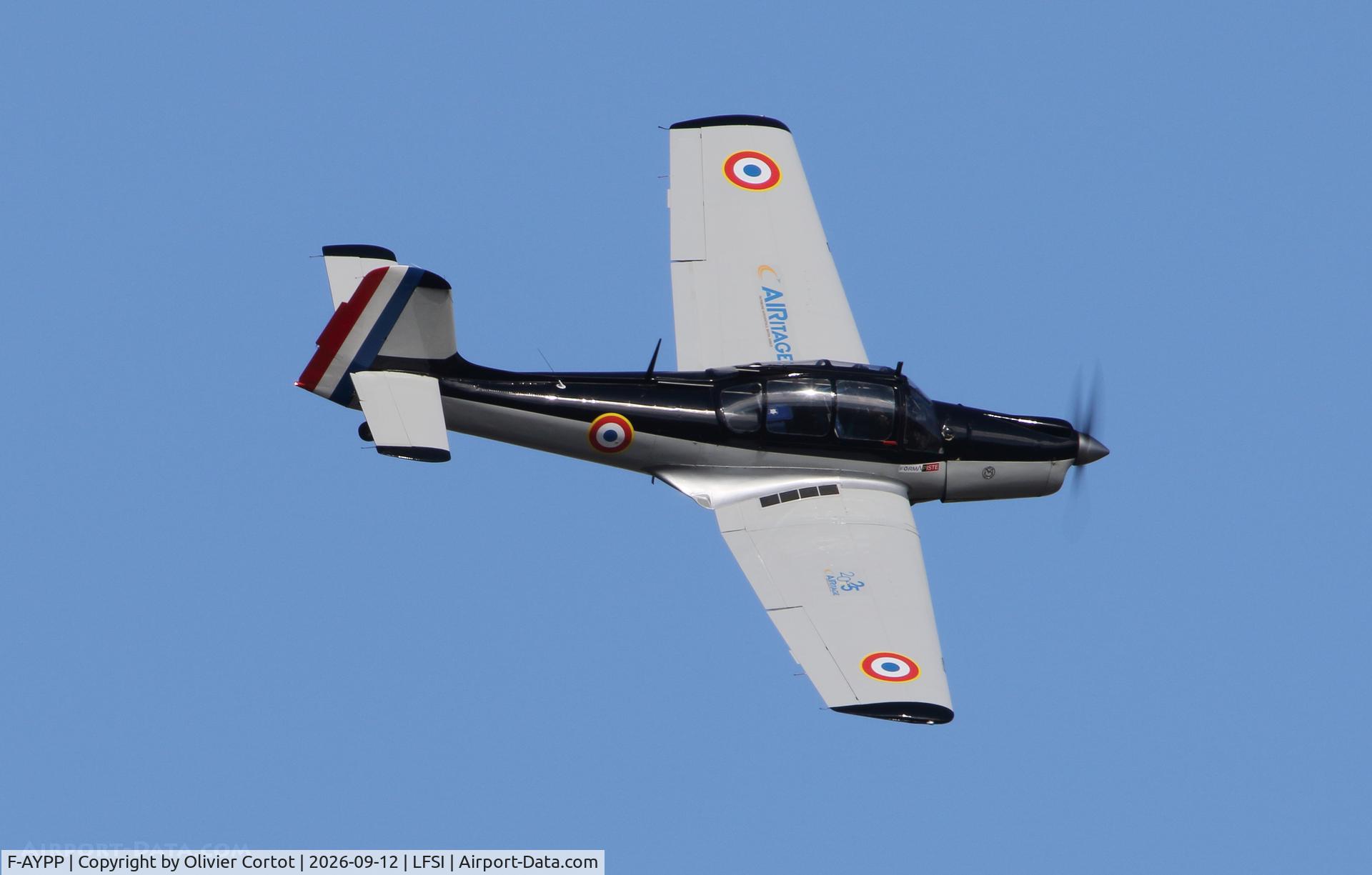 Aircraft F-AYPP, Morane-Saulnier MS-733 Alcyon, c/n 15, 2026 airshow, at LFSI, photo by Olivier Cortot
