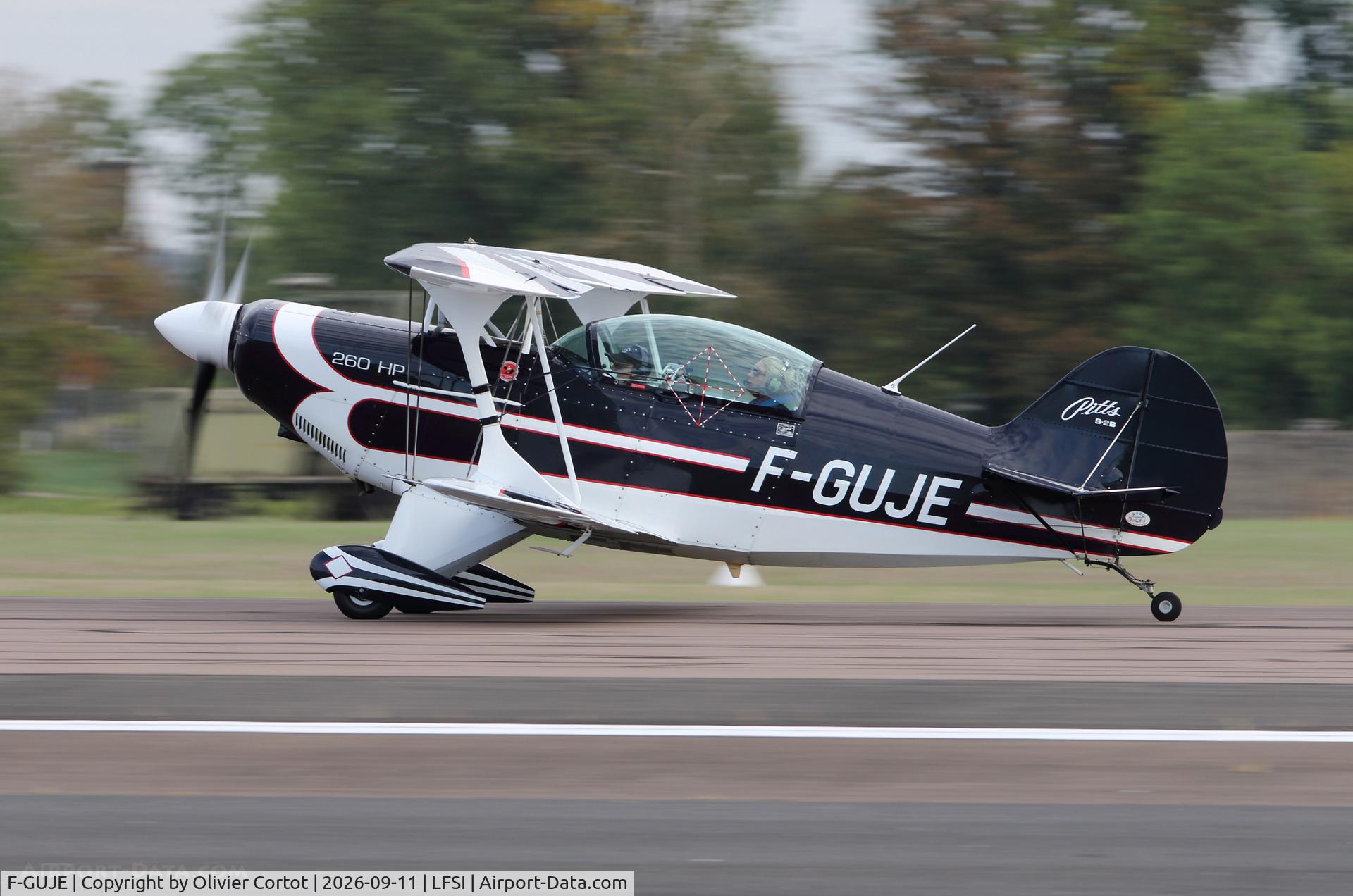 Aircraft F-GUJE, Pitts S-2B Special, c/n 5201, 2026 airshow, at LFSI, photo by Olivier Cortot