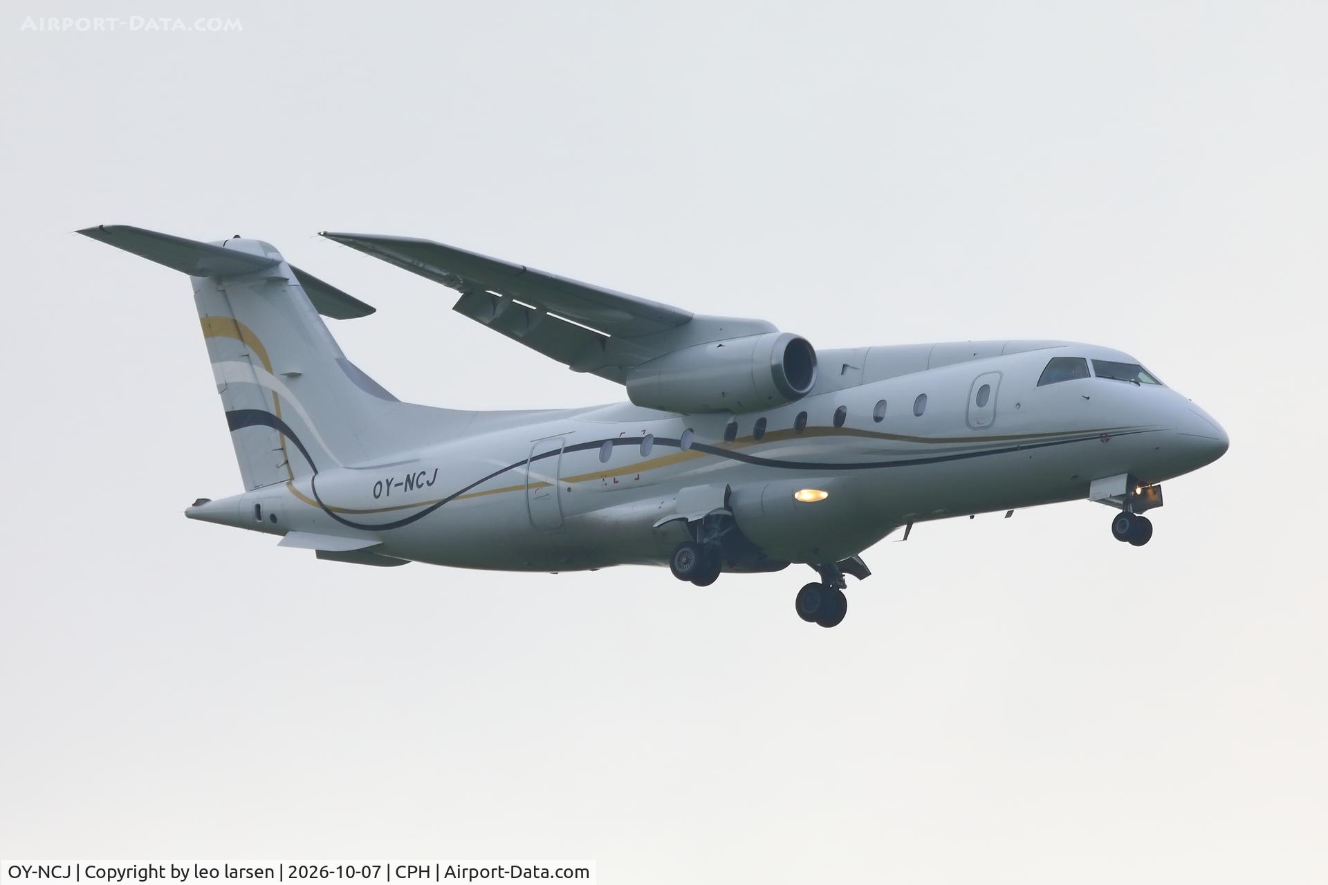 Aircraft OY-NCJ, 2001 Fairchild Dornier 328-300 328JET, c/n 3186, Copenhagen 7.10.2026, at CPH, photo by leo larsen