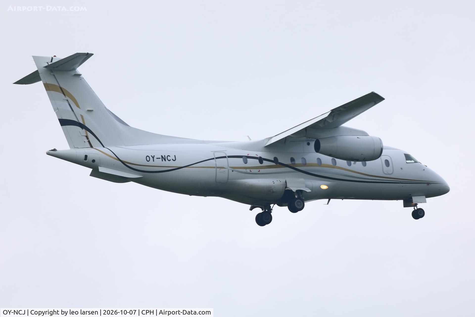 Aircraft OY-NCJ, 2001 Fairchild Dornier 328-300 328JET, c/n 3186, Copenhagen 7.10.2026, at CPH, photo by leo larsen