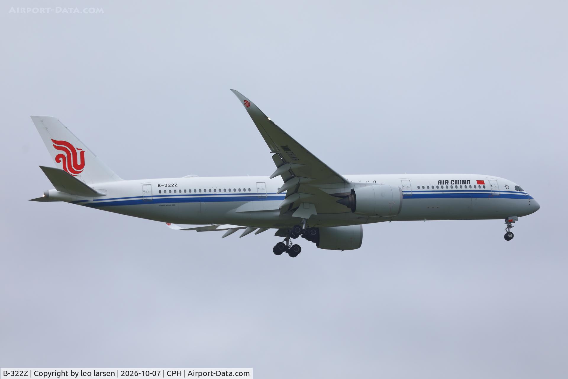 Aircraft B-322Z, 2021 Airbus A350-941, c/n 481, Copenhagen 7.10.2026, at CPH, photo by leo larsen