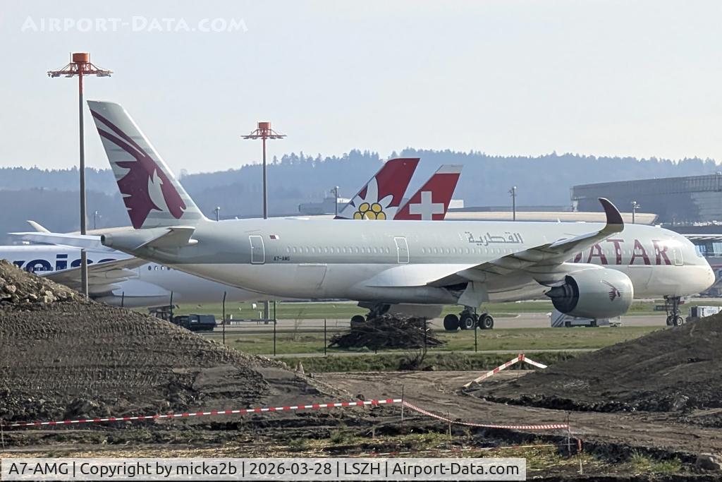 Aircraft A7-AMG, 2018 Airbus A350-941, c/n 207, Parked, at LSZH, photo by micka2b
