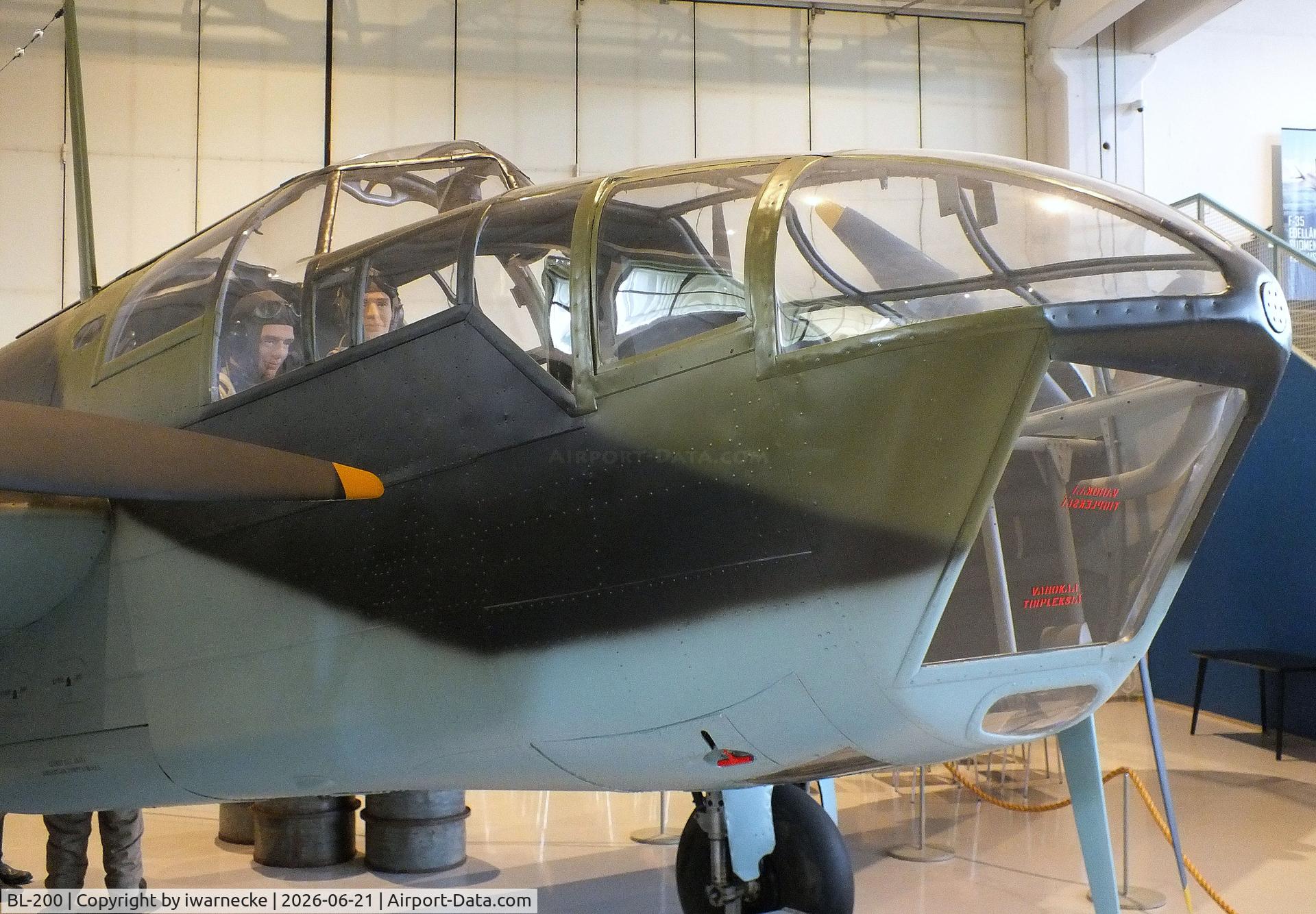 Aircraft BL-200, Bristol Blenheim Mk.IV, c/n VI/3, Bristol Blenheim IV at the Suomen Ilmavoimamuseo (Finnish Air Force Museum, formerly known as Keski-Suomen Ilmailumuseo / Aviation Museum of Central Finland), Jyväskylä-Tikkakoski, photo by iwarnecke