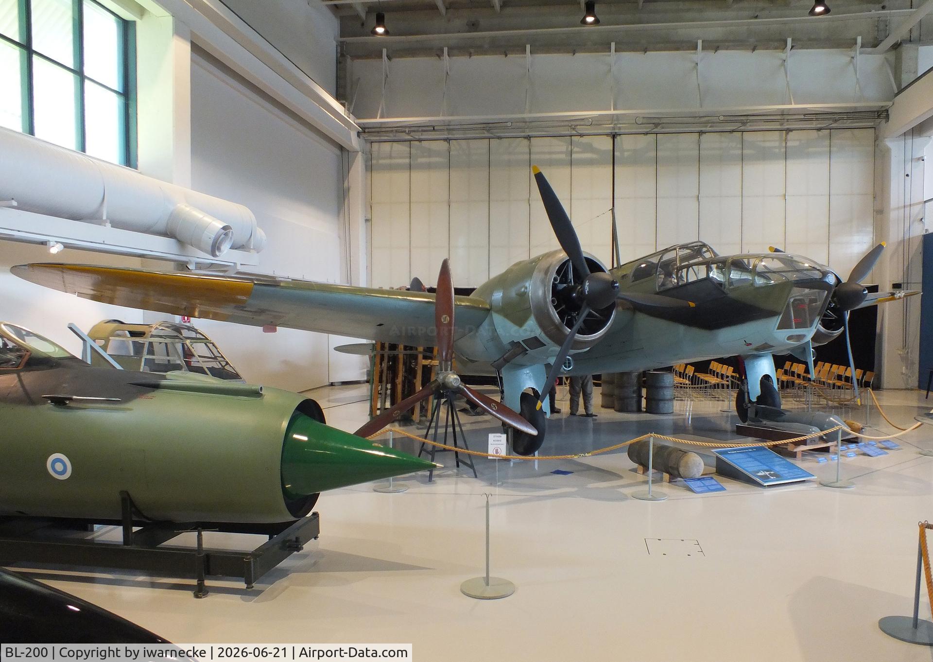 Aircraft BL-200, Bristol Blenheim Mk.IV, c/n VI/3, Bristol Blenheim IV at the Suomen Ilmavoimamuseo (Finnish Air Force Museum, formerly known as Keski-Suomen Ilmailumuseo / Aviation Museum of Central Finland), Jyväskylä-Tikkakoski, photo by iwarnecke