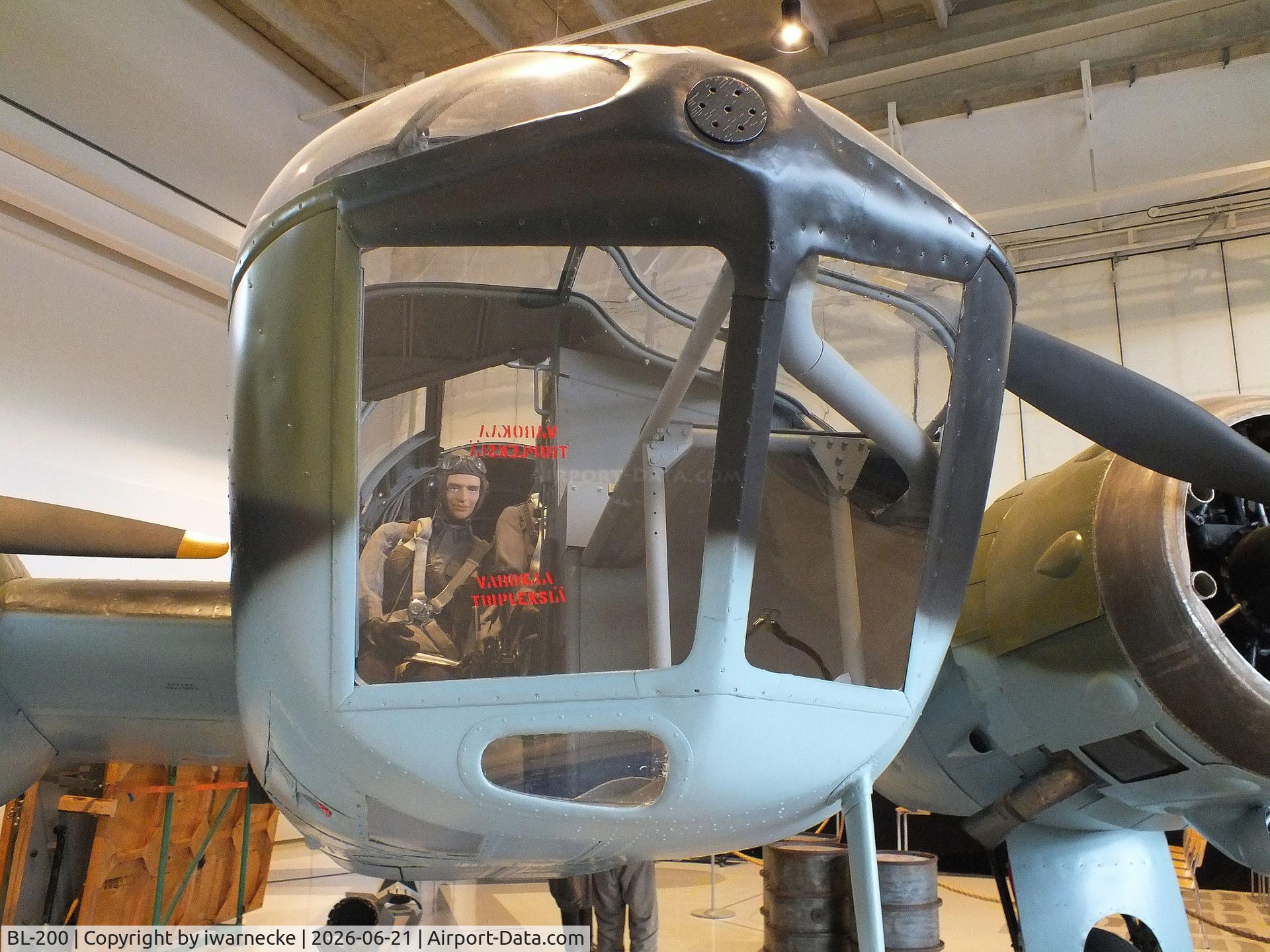 Aircraft BL-200, Bristol Blenheim Mk.IV, c/n VI/3, Bristol Blenheim IV at the Suomen Ilmavoimamuseo (Finnish Air Force Museum, formerly known as Keski-Suomen Ilmailumuseo / Aviation Museum of Central Finland), Jyväskylä-Tikkakoski, photo by iwarnecke